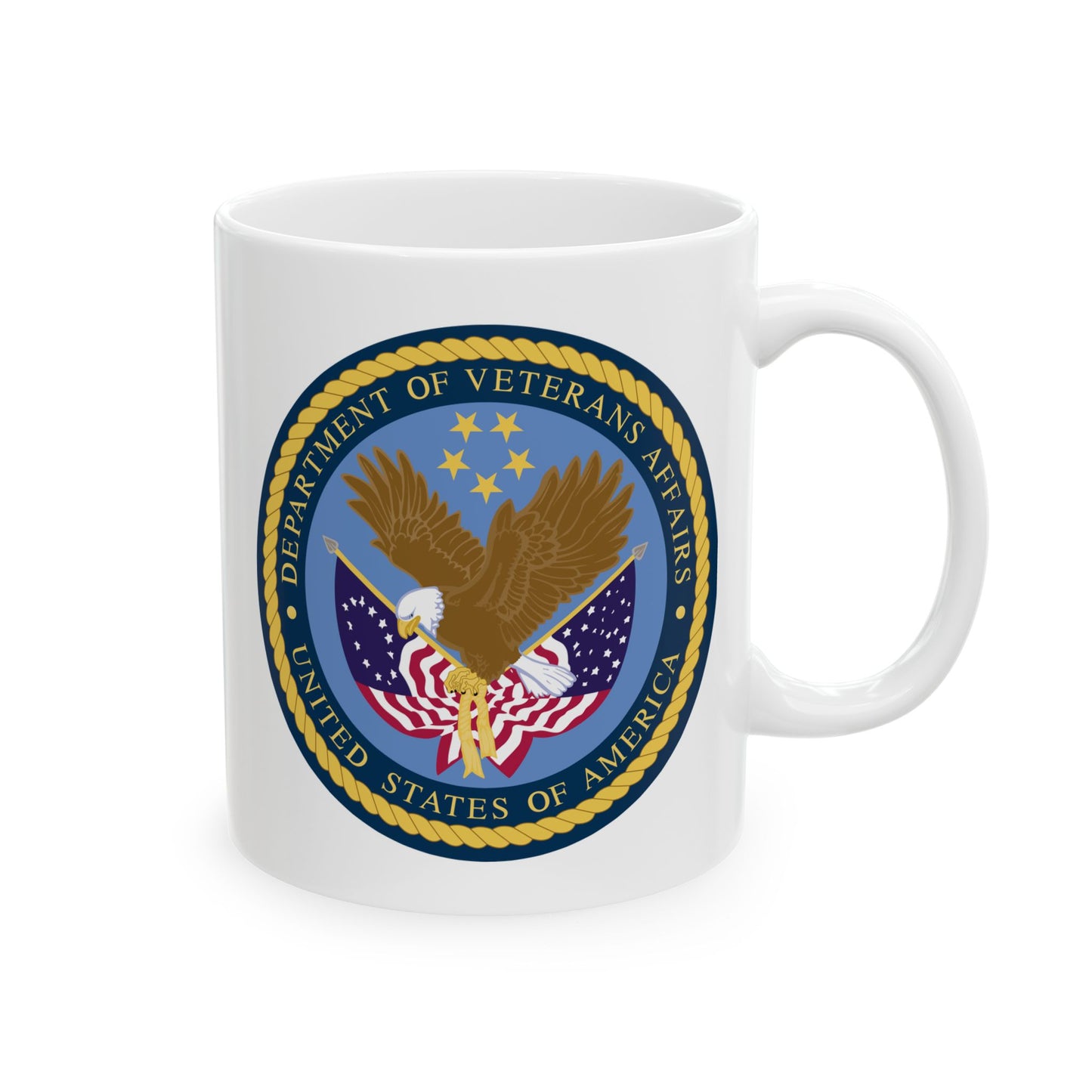 US Department of Veterans Affairs Coffee Mug - Double Sided Print, White Ceramic, 11oz by TheGlassyLass.com