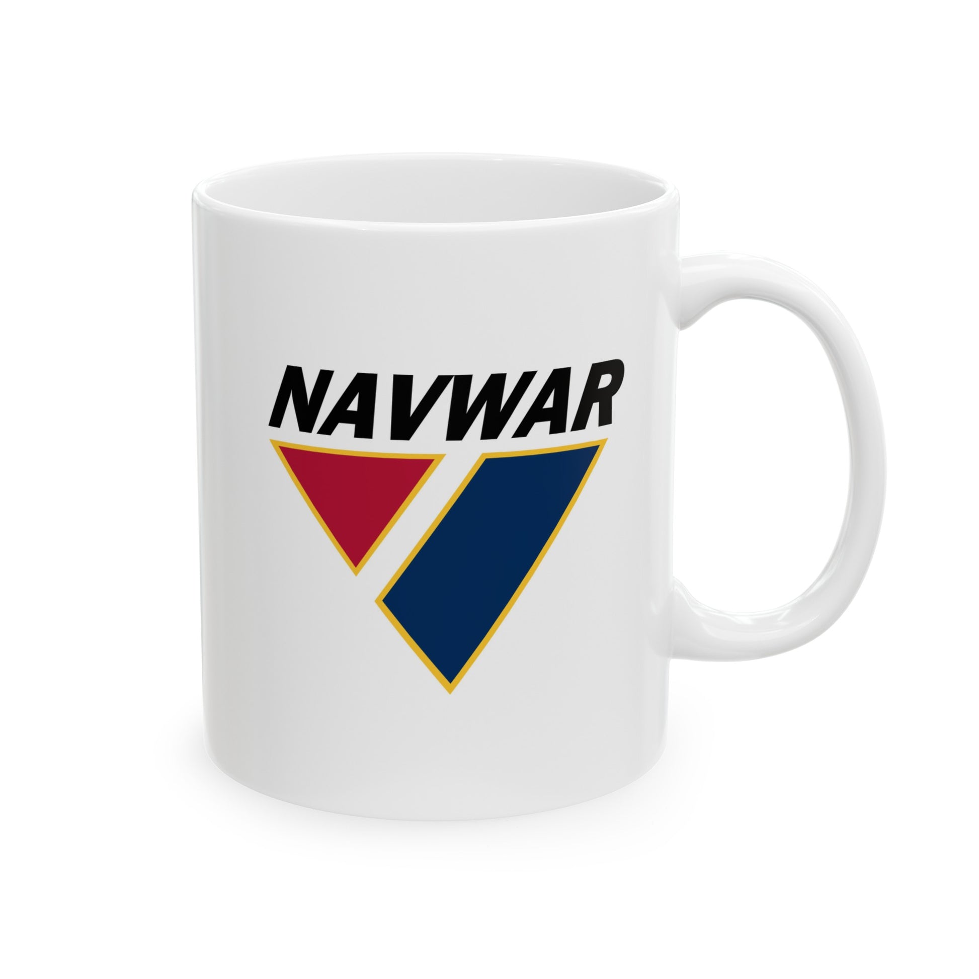 US Navy NAVWAR Coffee Mug - Double Sided Print White Ceramic 11oz by TheGlassyLass.com