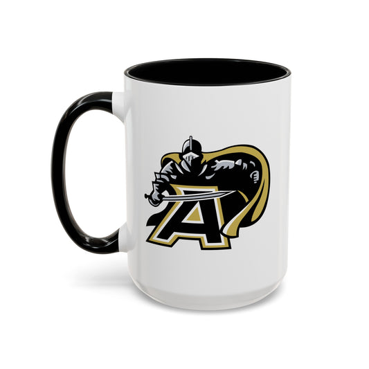 US Army Black Knights - Double Sided Black Accent White Ceramic Coffee Mug 15oz by TheGlassyLass.com