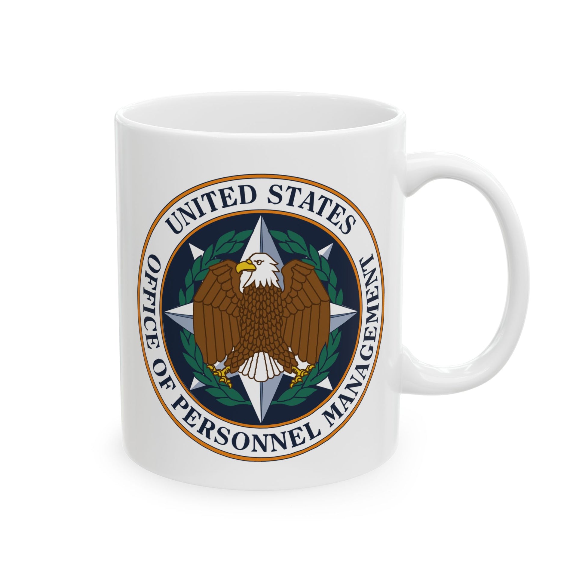 US Office of Personnel Management Coffee Mug - Double Sided Print, White Ceramic, 11oz by TheGlassyLass.com