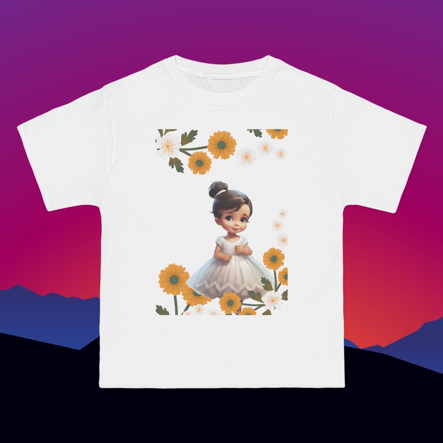 Flower Girl T-Shirt: (Hanes Beefy-T 100% Preshrunk Cotton) Custom Printed by TheGlassyLass.com