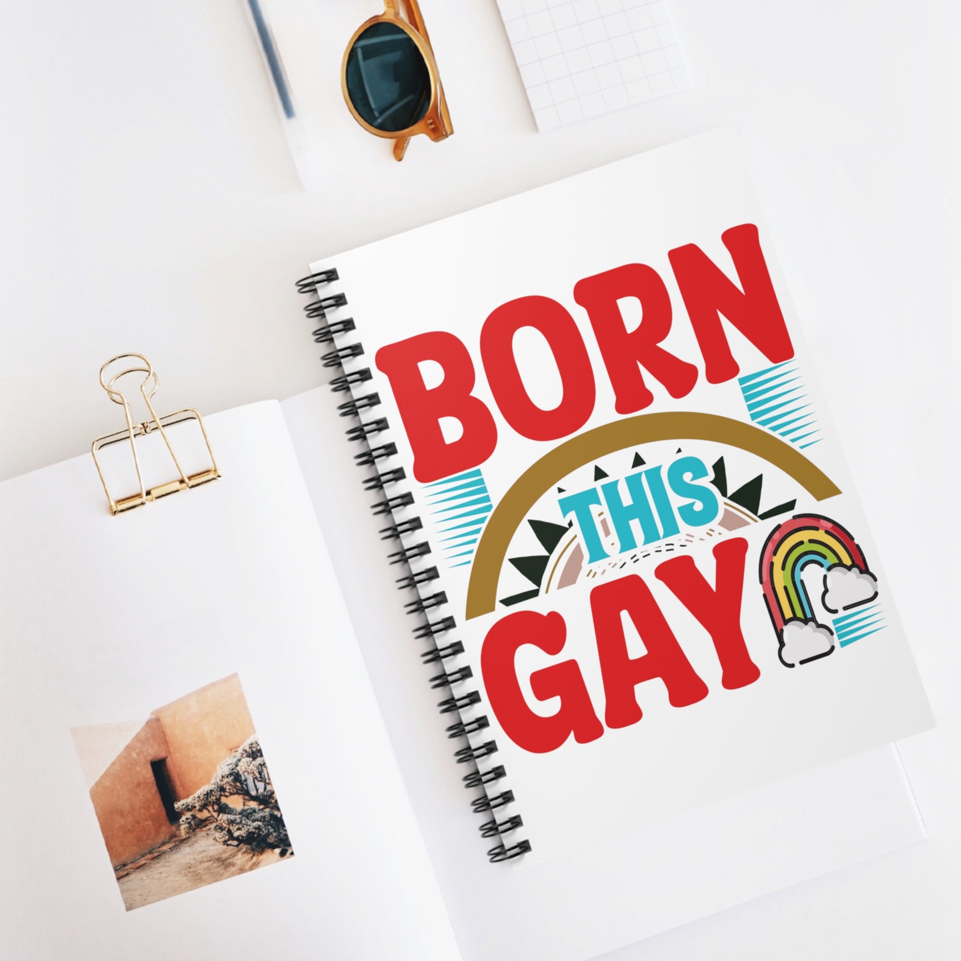 Born This Gay: Spiral Notebook - Log Books - Journals - Diaries - and More Custom Printed by TheGlassyLass