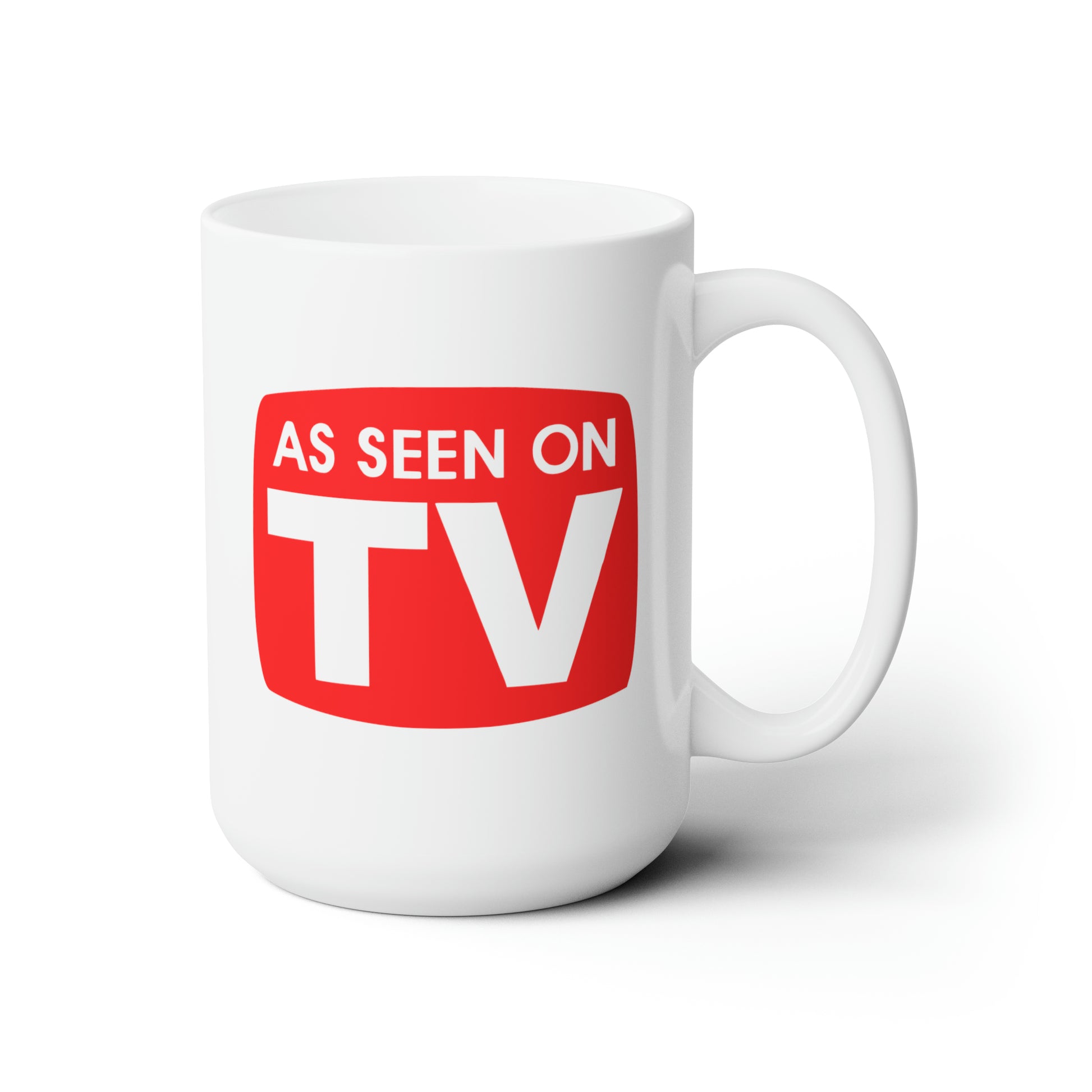 As Seen on TV Coffee Mug - Double Sided White Ceramic 15oz by TheGlassyLass.com