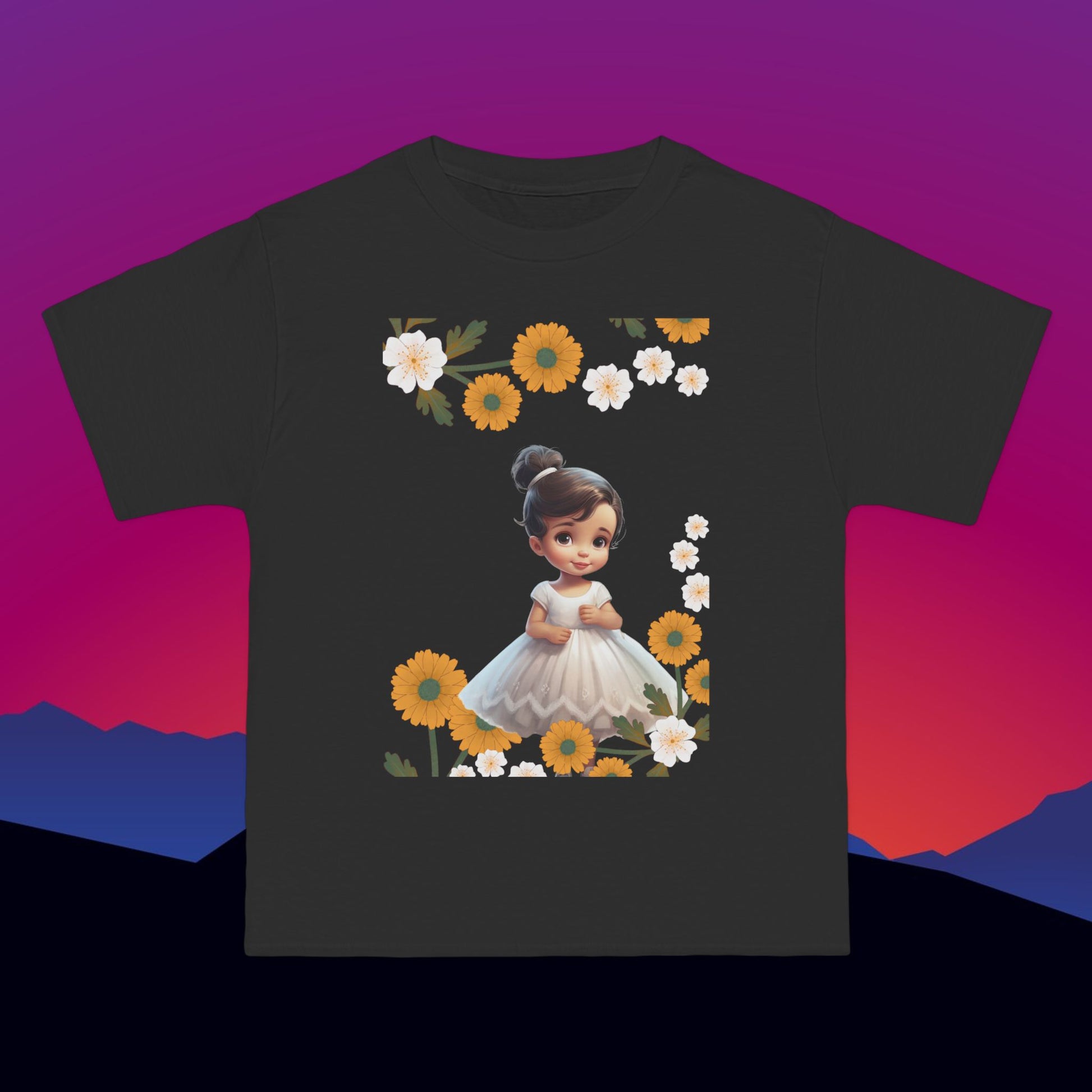 Flower Girl T-Shirt: (Hanes Beefy-T 100% Preshrunk Cotton) Custom Printed by TheGlassyLass.com