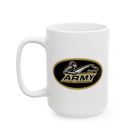 US Army Black Knights - Double Sided White Ceramic Coffee Mug 15oz by TheGlassyLass.com