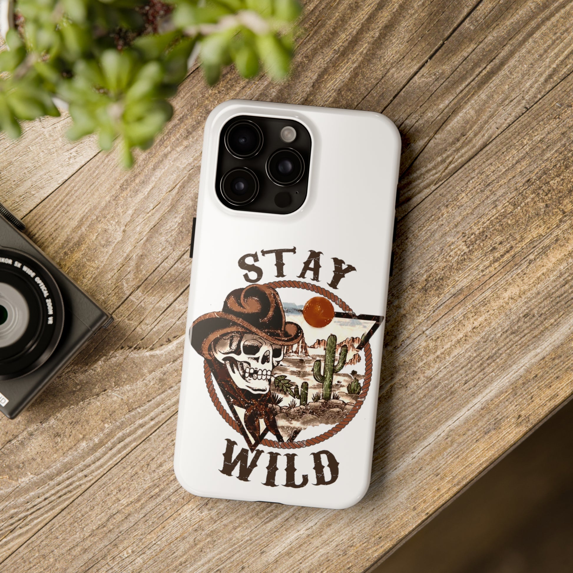 Stay Wild Cowboy Skull: iPhone Tough Case Design - Wireless Charging - Superior Protection - Original Designs by TheGlassyLass.com