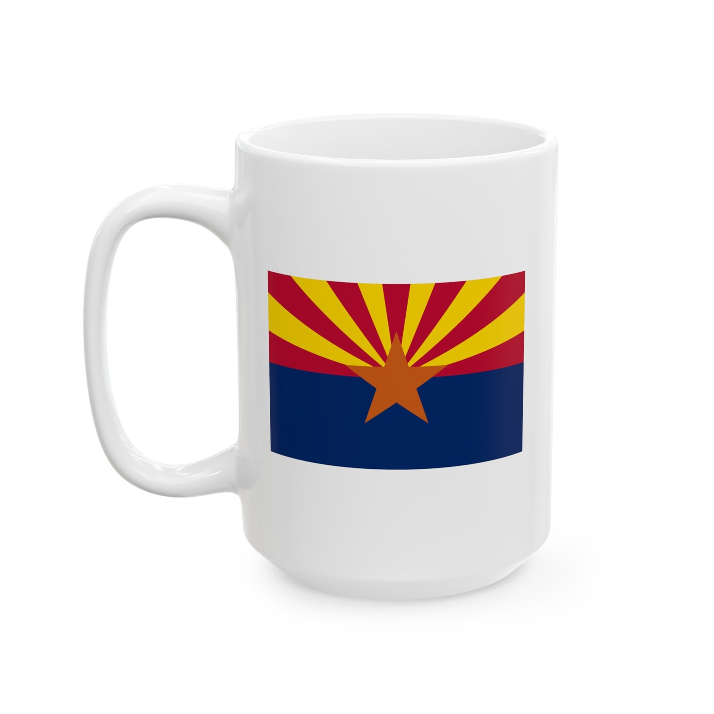 Arizona State Flag - Double Sided White Ceramic Coffee Mug 15oz by TheGlassyLass.com