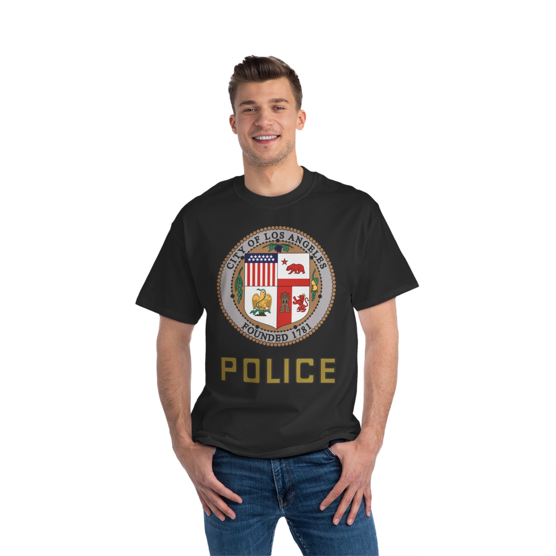 LAPD T-Shirt: (Hanes Beefy-T 100% Preshrunk Cotton Custom Printed by TheGlassyLass.com