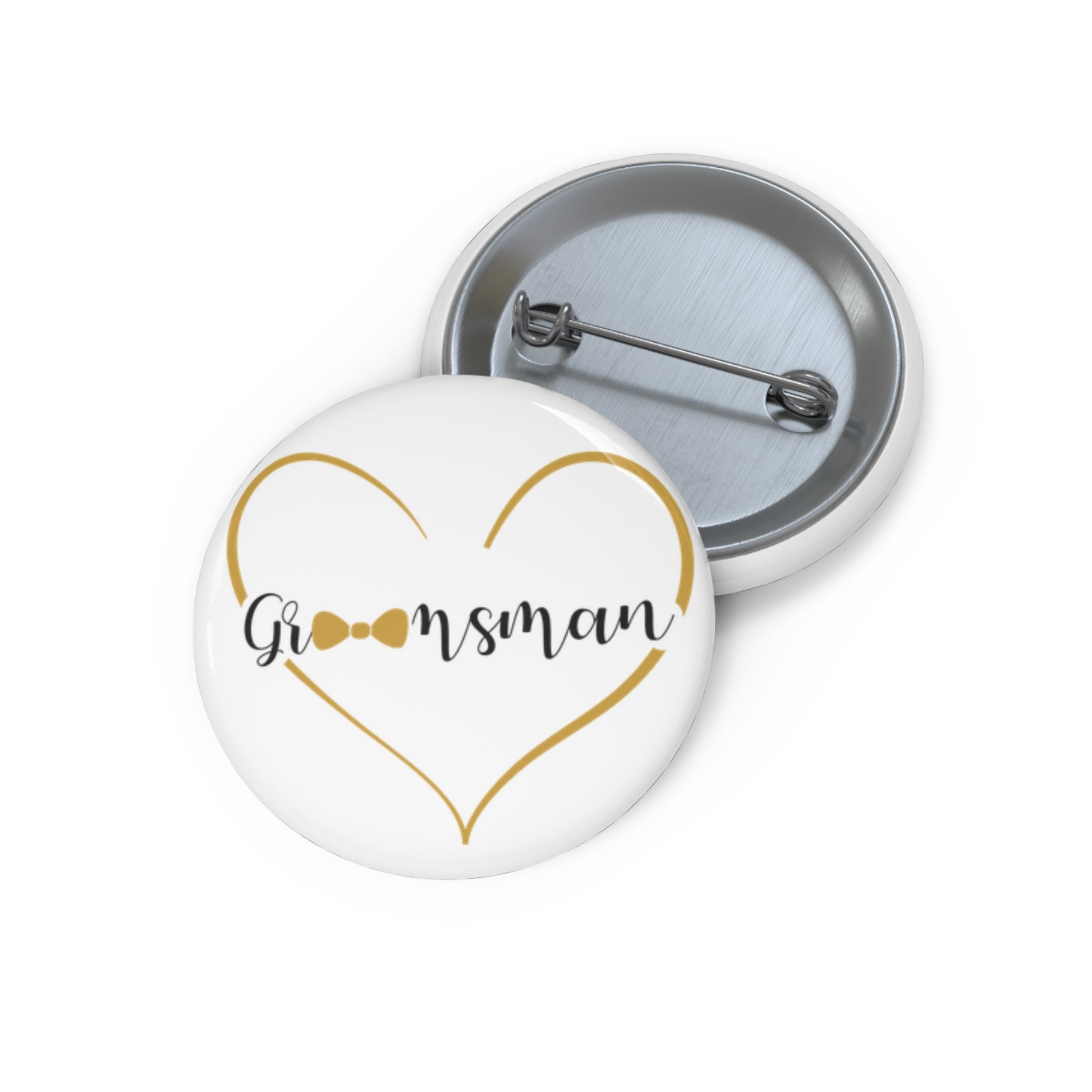 Groomsman Button Pin 1.25" Round | Wedding Party Design by Jan at TheGlassyLass.com