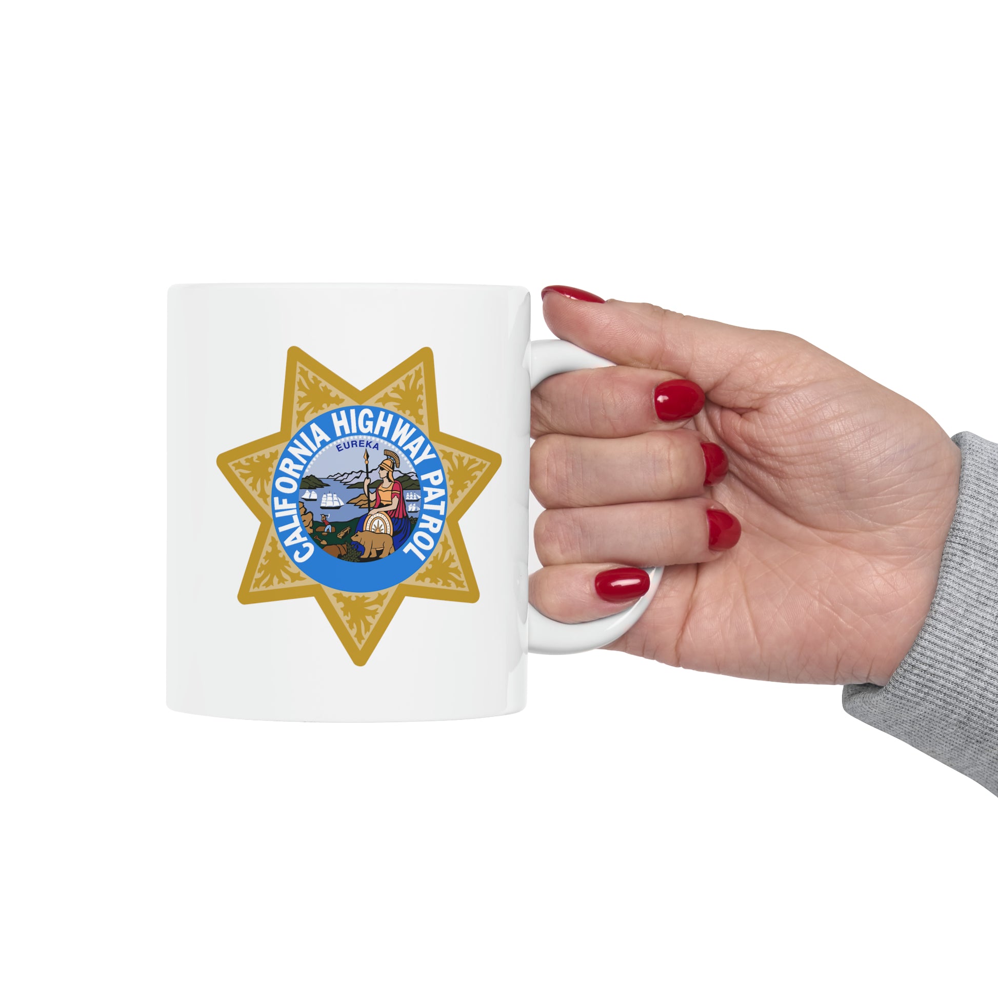 California Highway Patrol Coffee Mug - Double Sided White Ceramic 11oz by TheGlassyLass.com