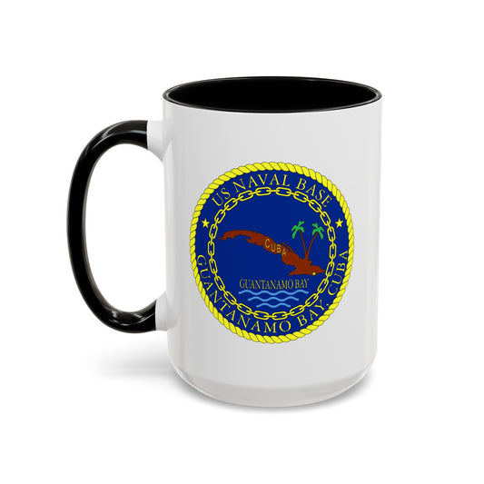 US Naval Base Guantanamo Bay Cuba Coffee Mug - Double Sided Black Accent Ceramic 15oz - by TheGlassyLass.com