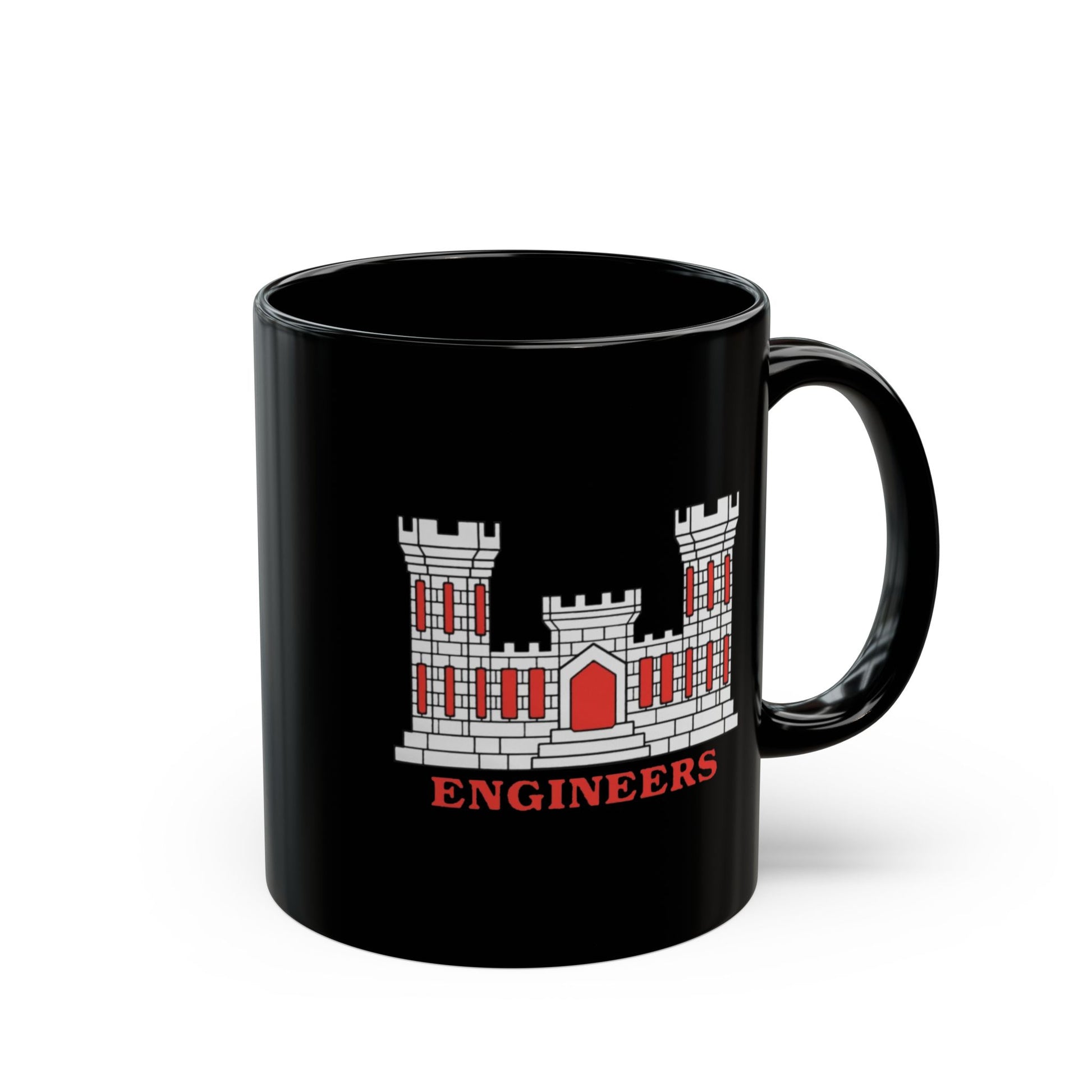 Double Sided Army Corps of Engineers Coffee Mug in Black by TheGlassyLass