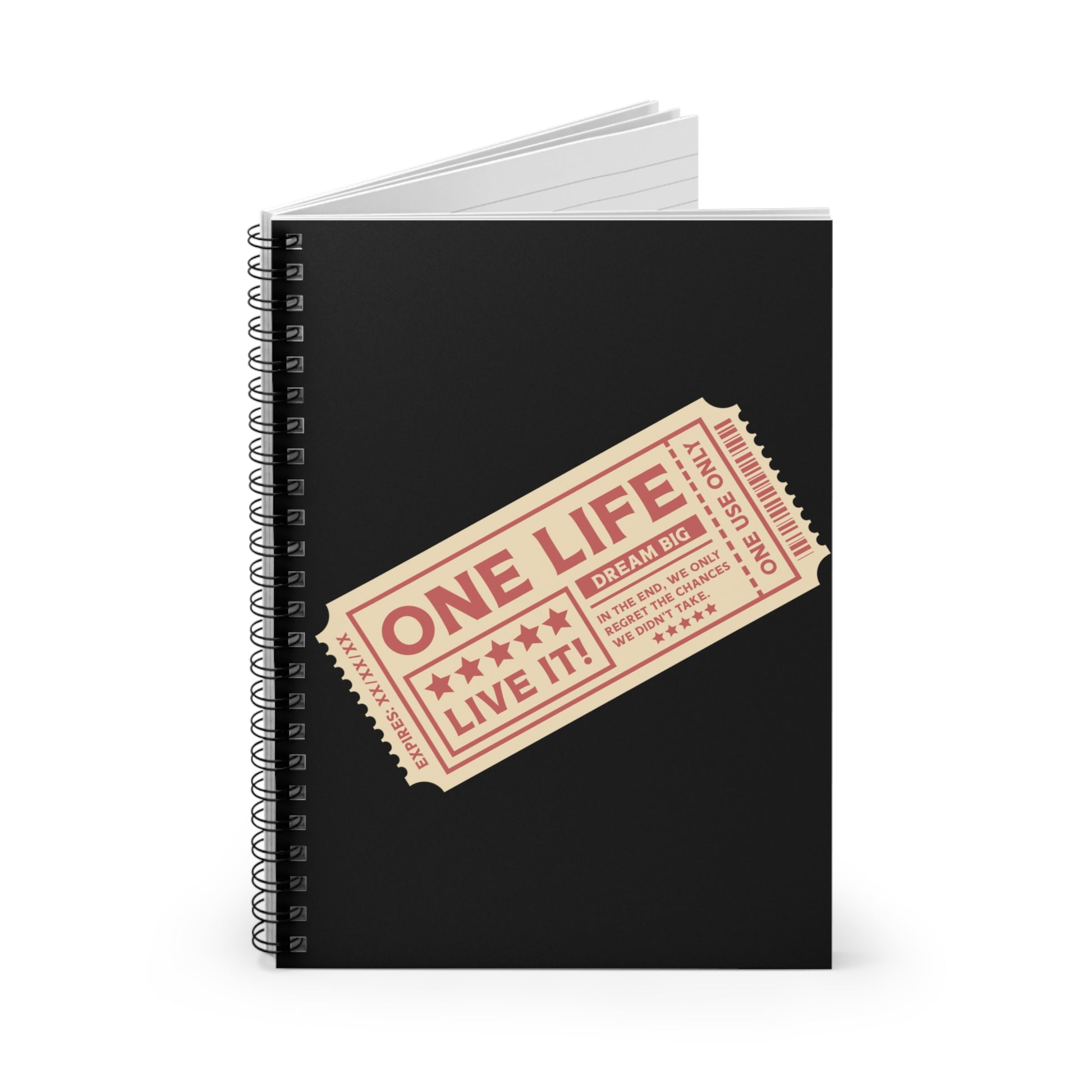 Ticket to Life: Spiral Notebook - Log Books - Journals - Diaries - and More Custom Printed by TheGlassyLass.com