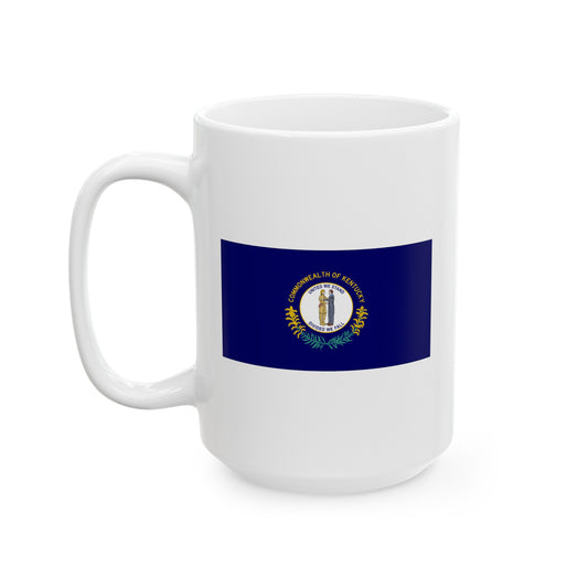 Commonwealth of Kentucky State Flag - Double Sided White Ceramic Coffee Mug 15oz by TheGlassyLass.com