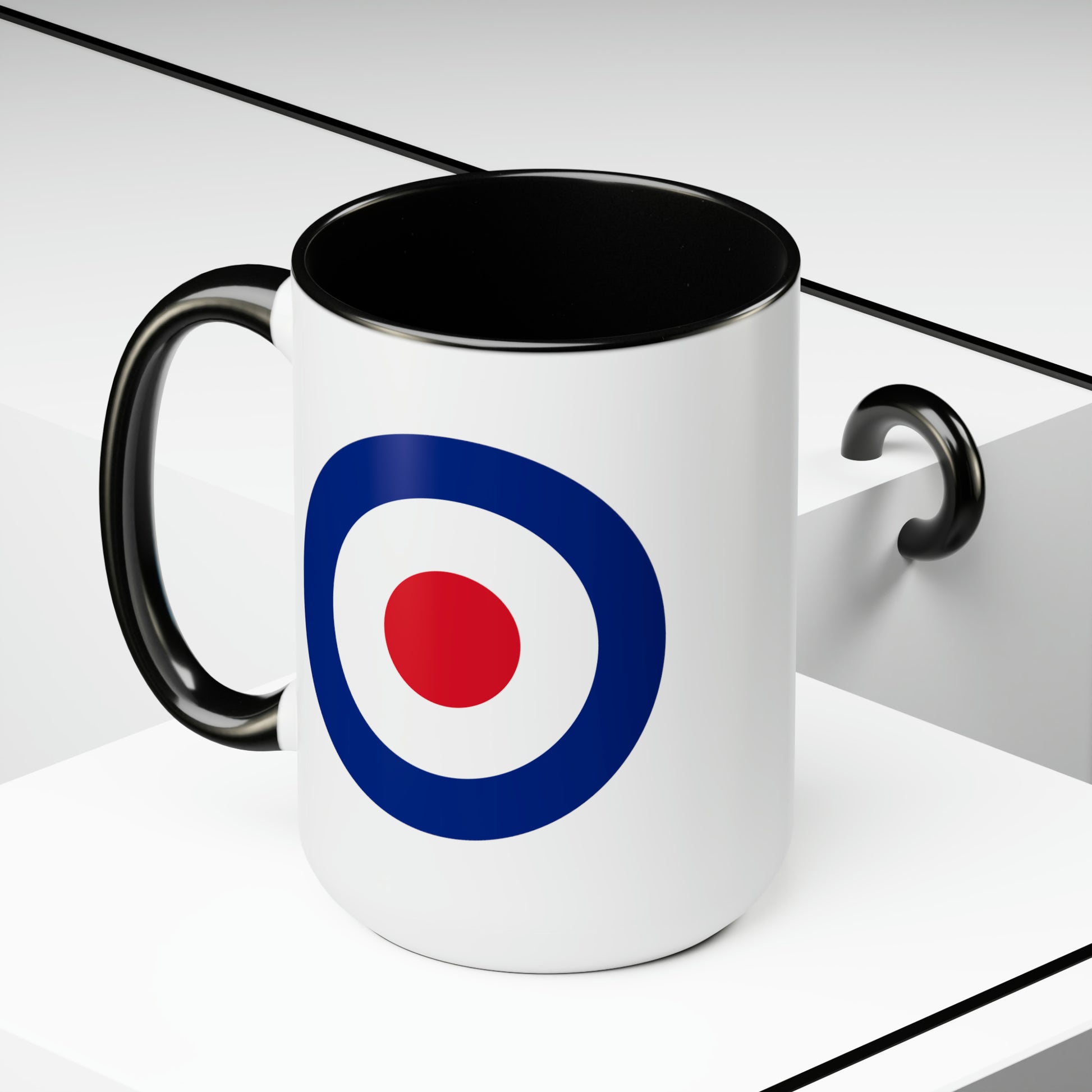 RAF Royal Air Force Roundel Coffee Mug - Double Sided Black Accent Ceramic 15oz - by TheGlassyLass.com