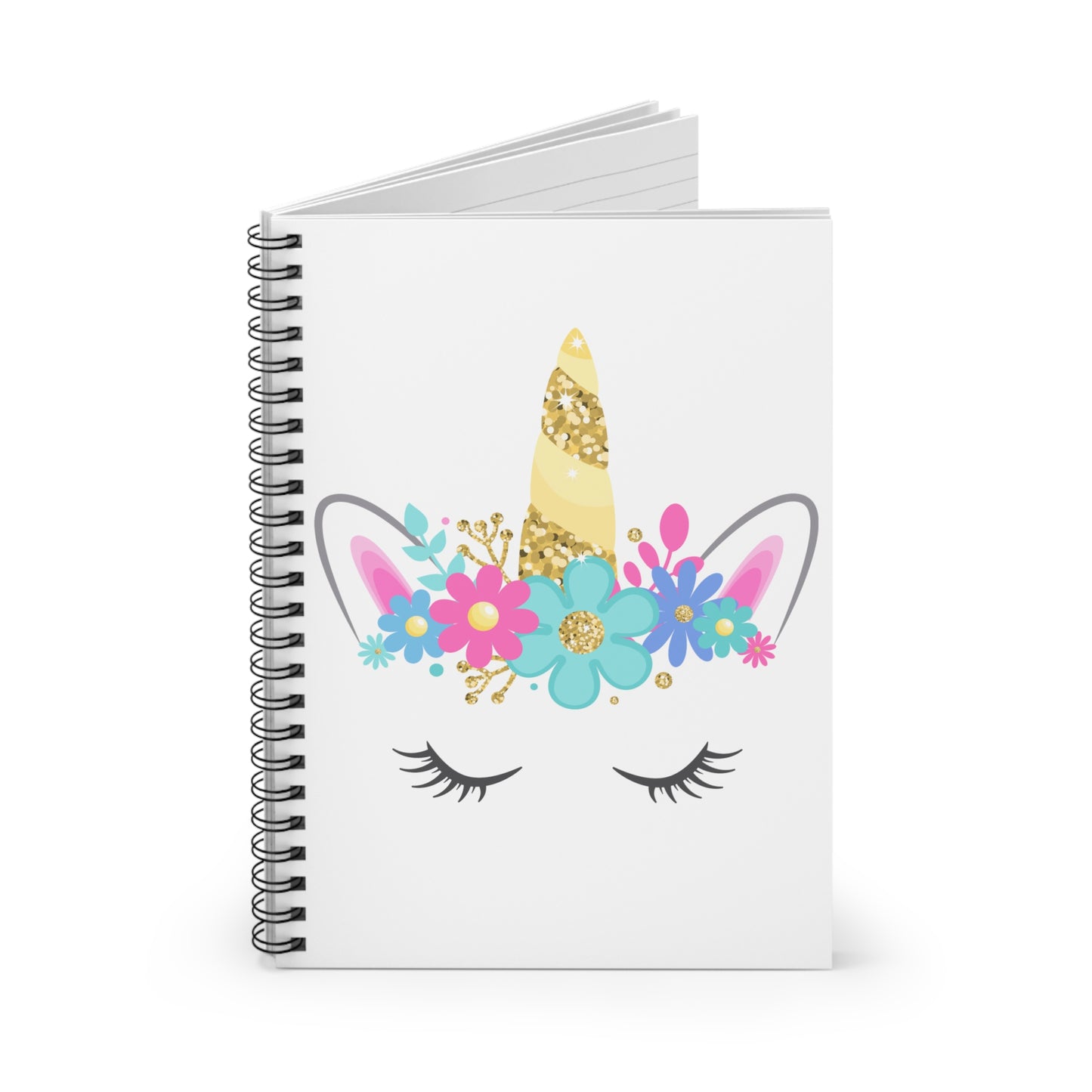 Mythical Unicorn Face: Spiral Notebook - Log Books - Journals - Diaries - and More Custom Printed by TheGlassyLass.com