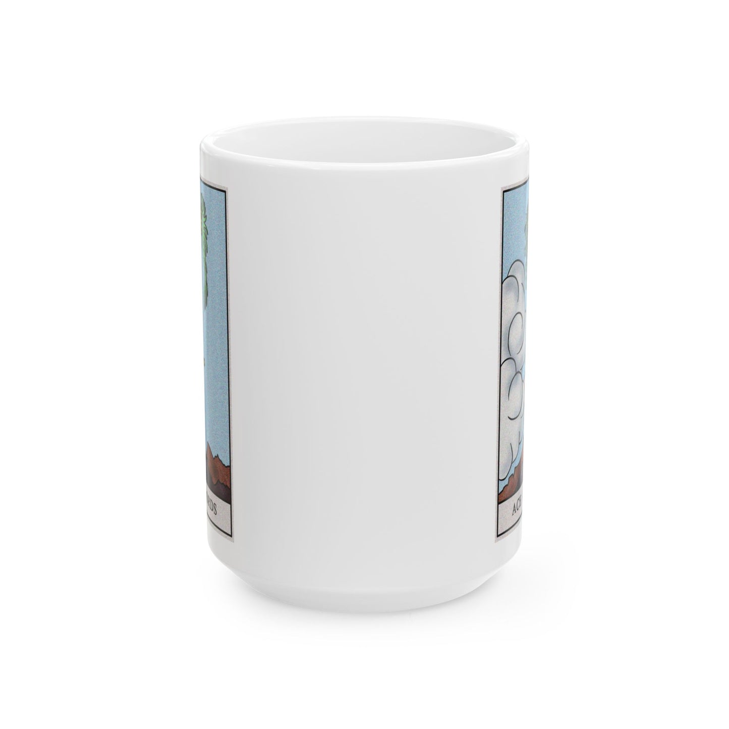 Ace of Swords Tarot Card Coffee Mug - Double Sided White Ceramic 15oz by TheGlassyLass.com