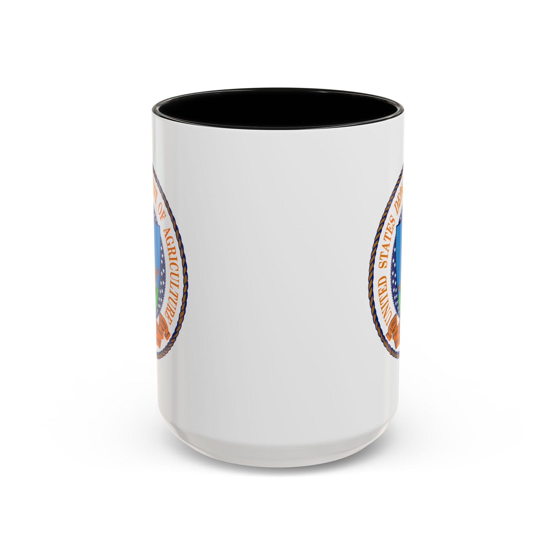 United States Department of Agriculture Seal Coffee Mug - Double Sided Black Accent White Ceramic 15oz by TheGlassyLass.com