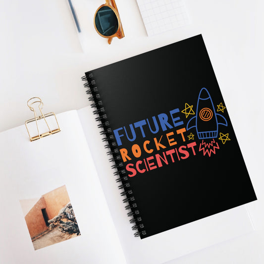 Future Rocket Scientist: Black Spiral Notebook - Log Books - Journals - Diaries - and More Custom Printed by TheGlassyLass
