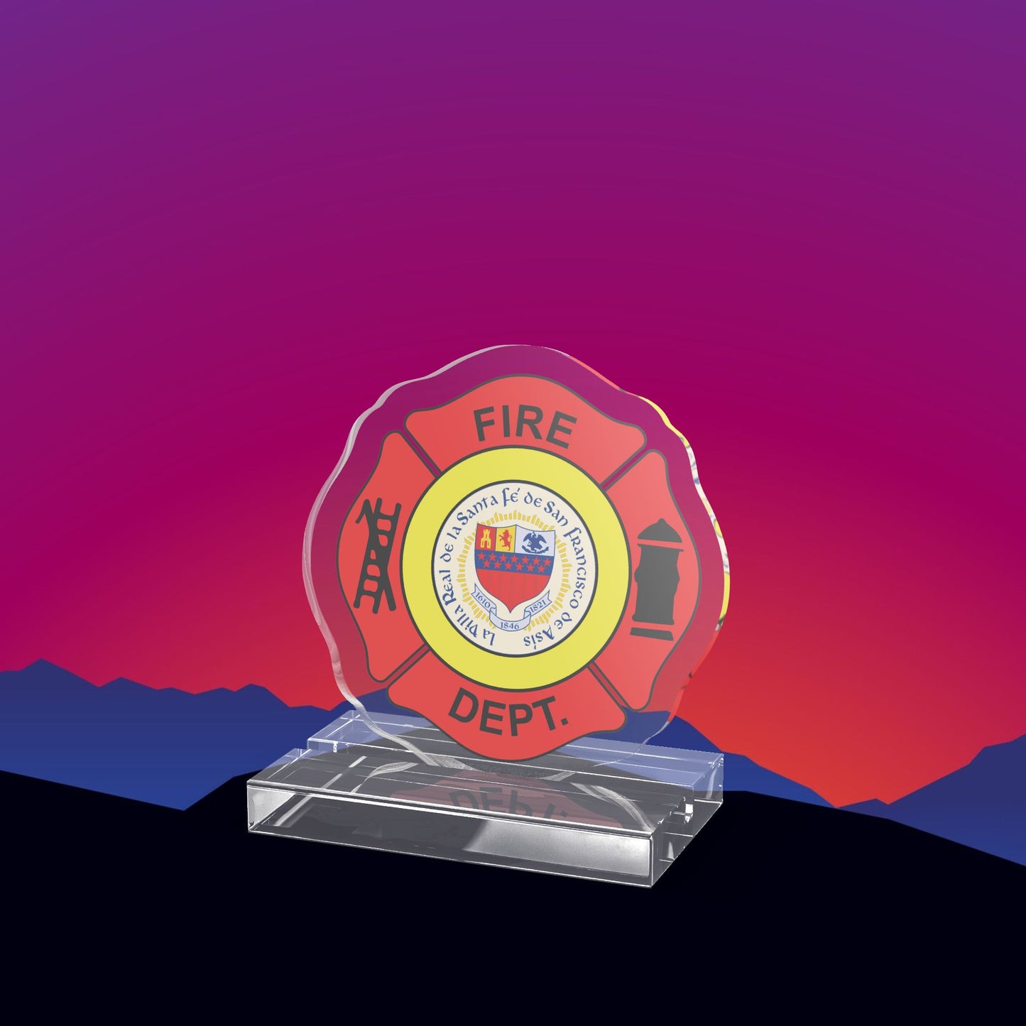 Santa Fe Fire Department Acrylic Standee by TheGlassyLass.com