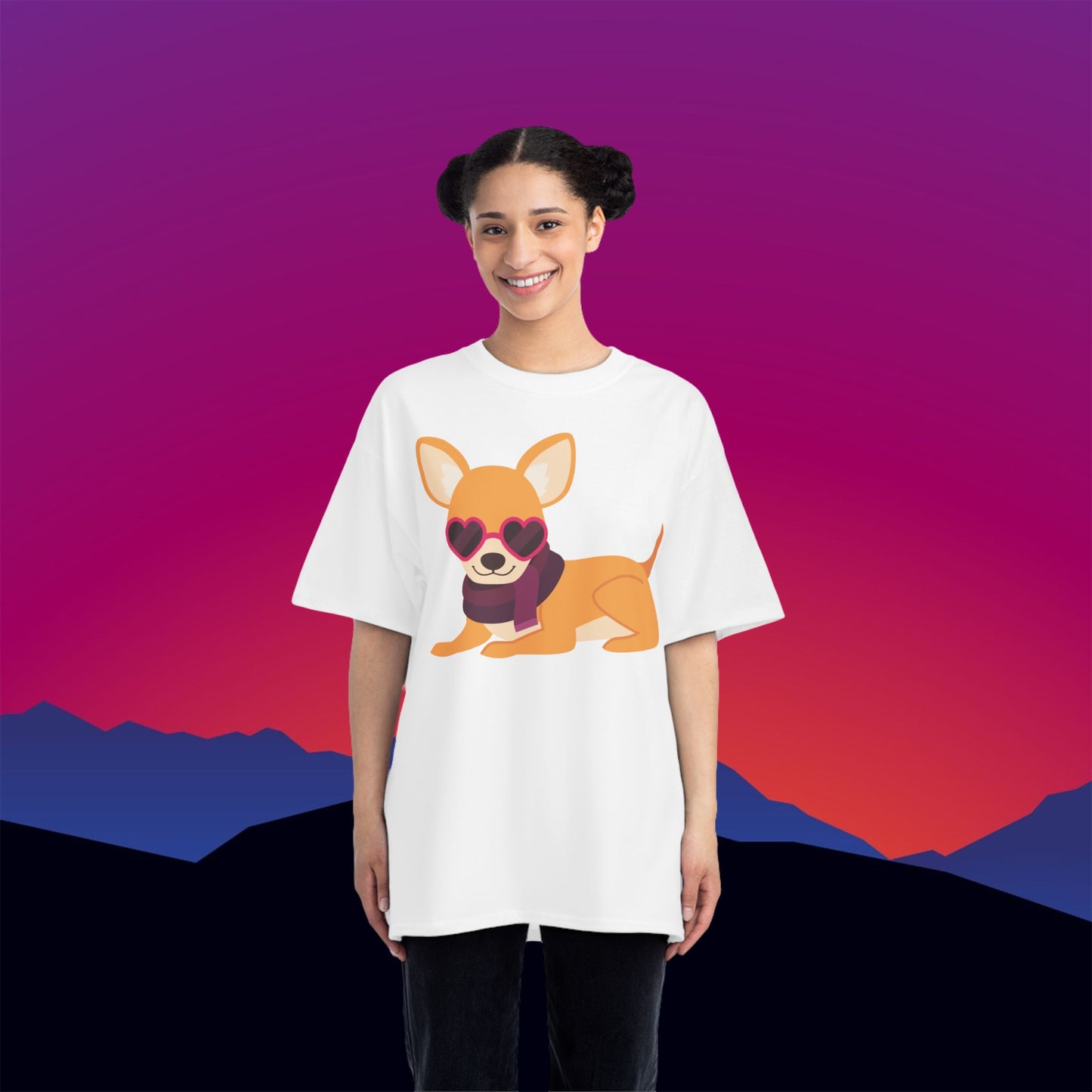 Fashionista Chihuahua T-Shirt: (Hanes Beefy-T 100% Preshrunk Cotton Custom Printed by TheGlassyLass.com