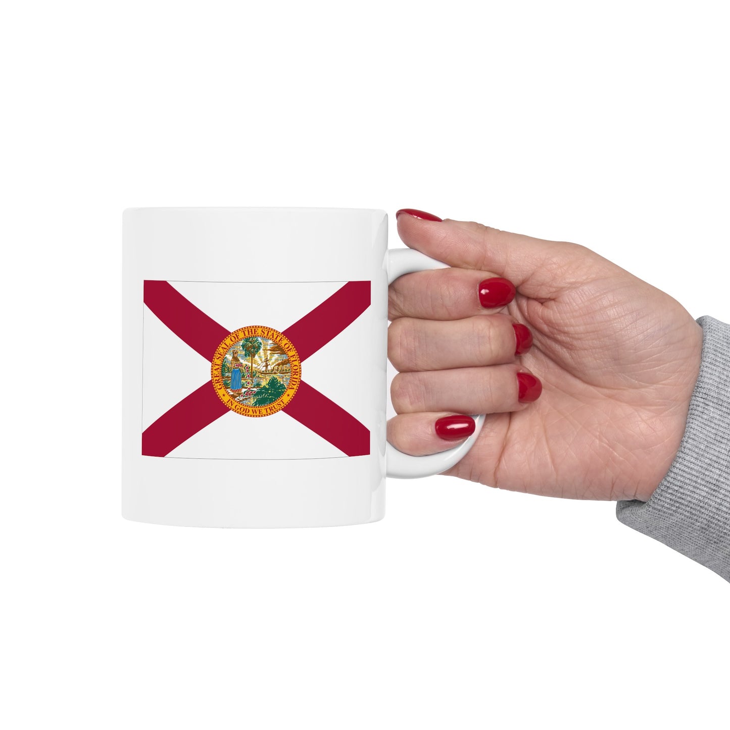 Florida State Flag - Double Sided White Ceramic Coffee Mug 11oz by TheGlassyLass