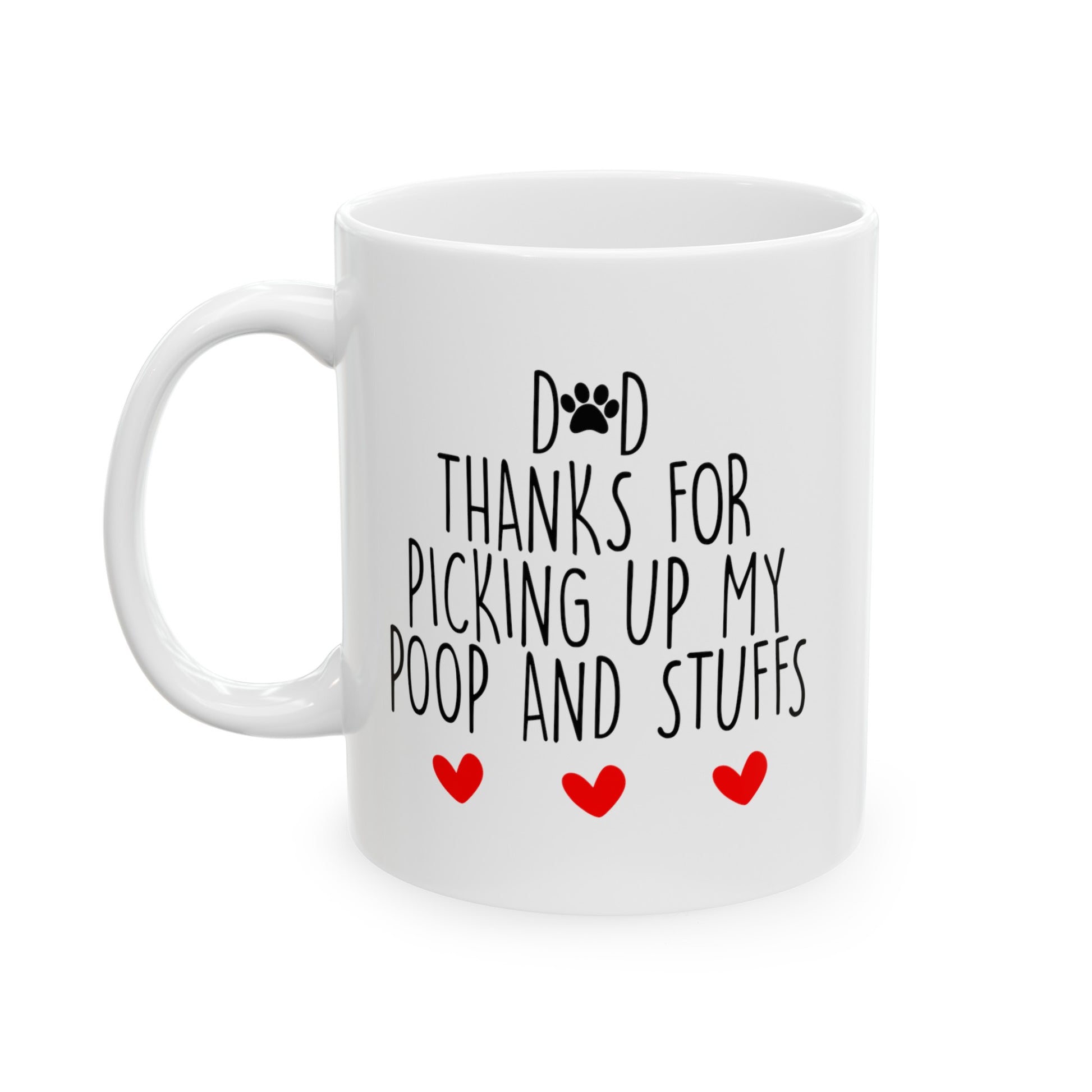 Dog Poop Coffee Mug - Double Sided White Ceramic 11oz by TheGlassyLass.com