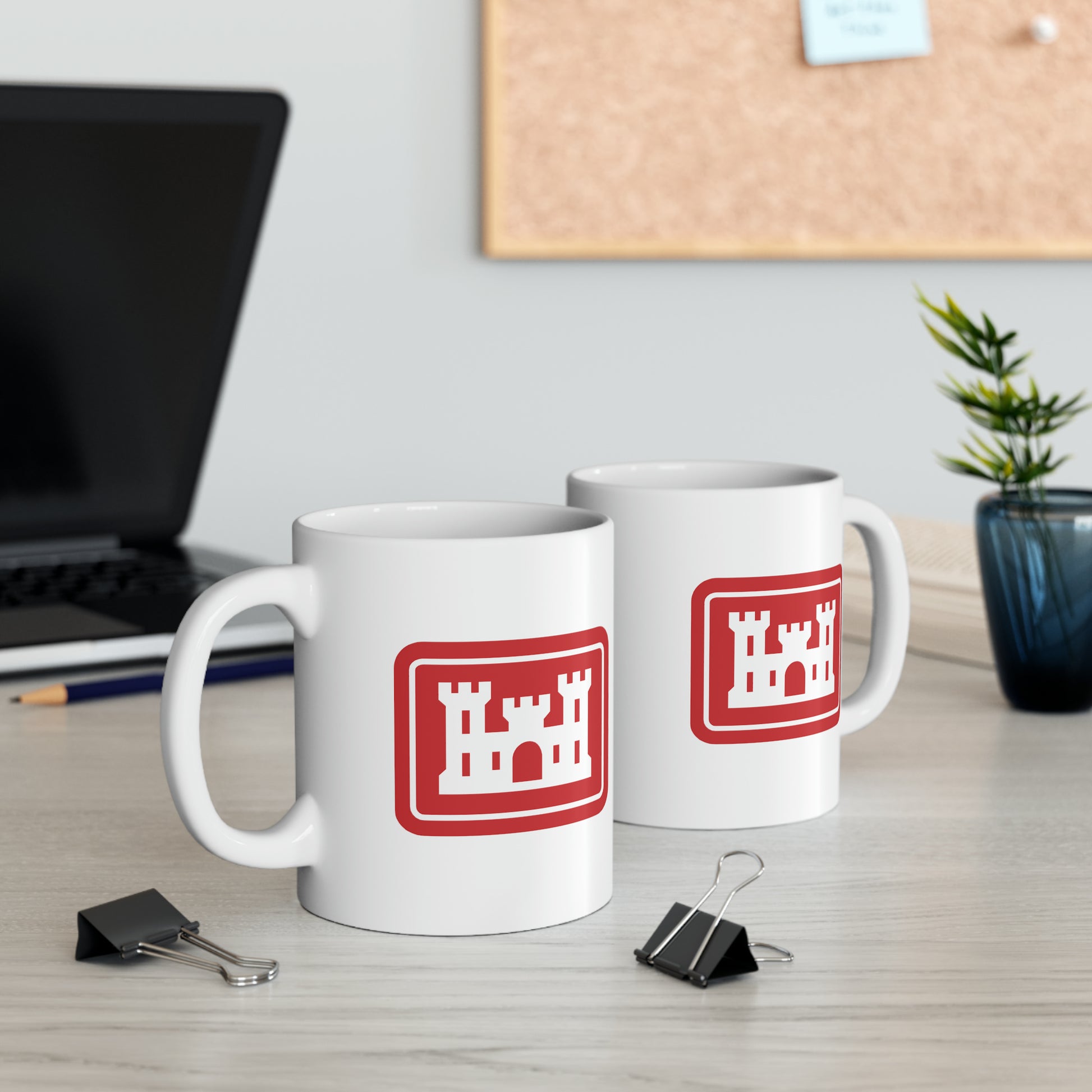 Army Corps of Engineers Coffee Mug - Double Sided White Ceramic 11oz - by TheGlassyLass.com