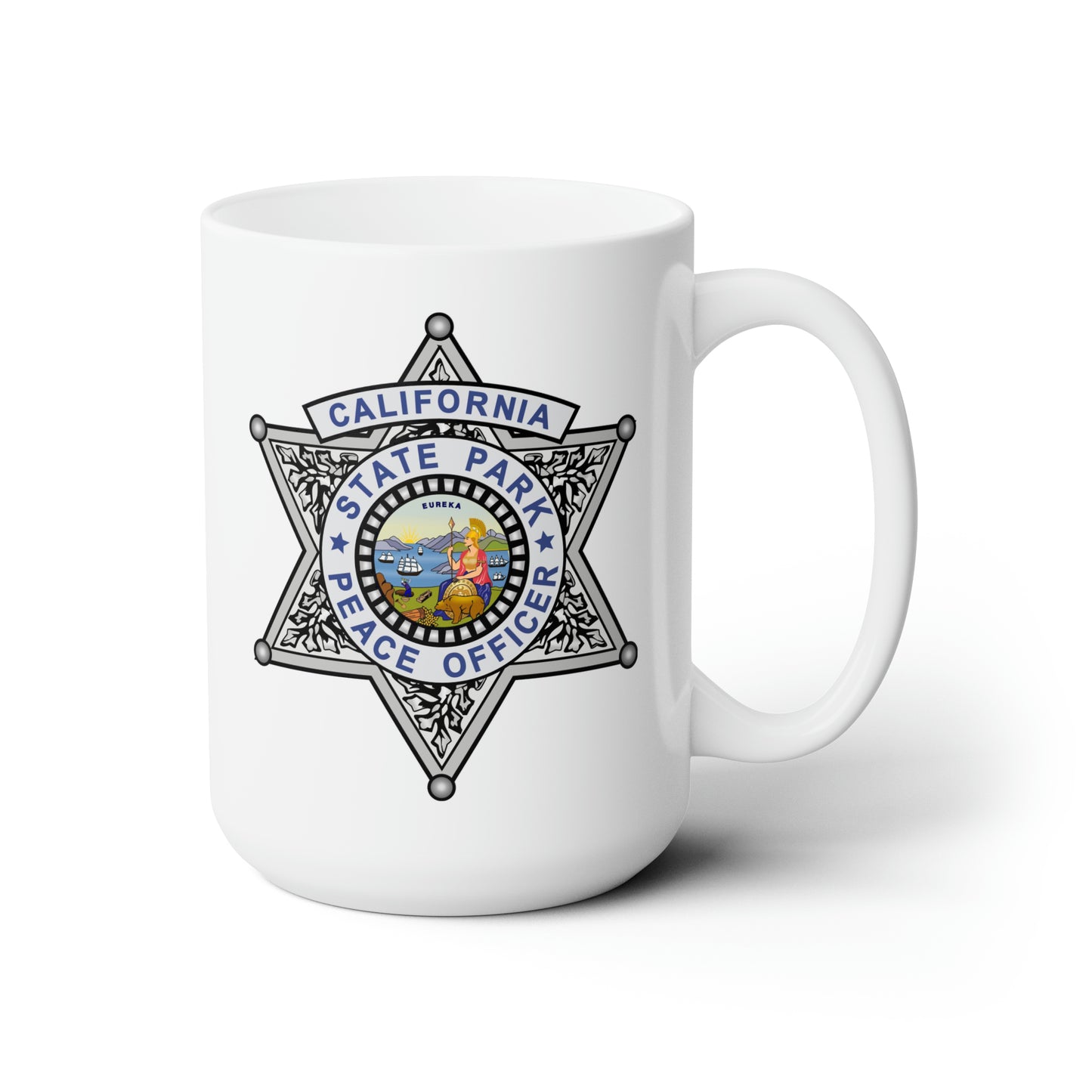 California State Parks Peace Officer Coffee Mug - Double Sided White Ceramic 15oz by TheGlassyLass