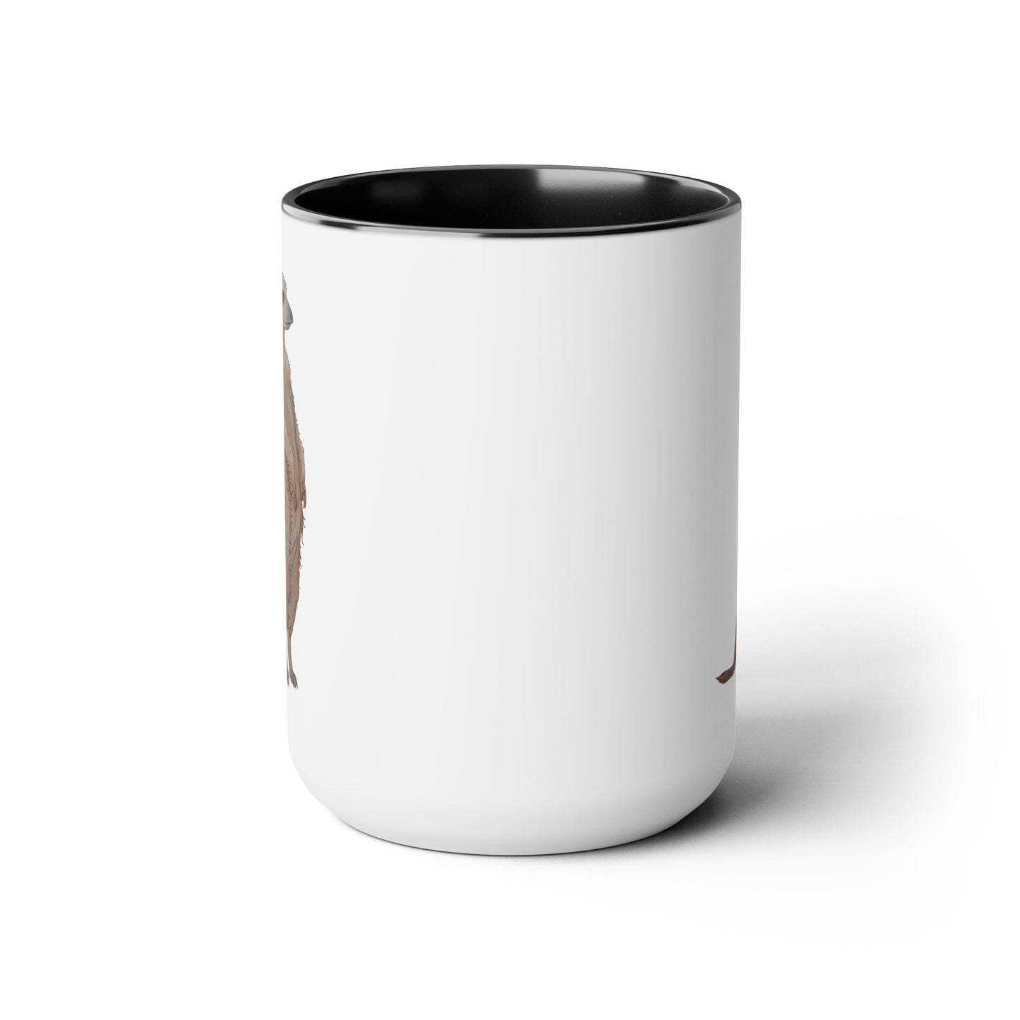 Meerkat Coffee Mugs - Double Sided Black Accent White Ceramic 15oz by TheGlassyLass.com