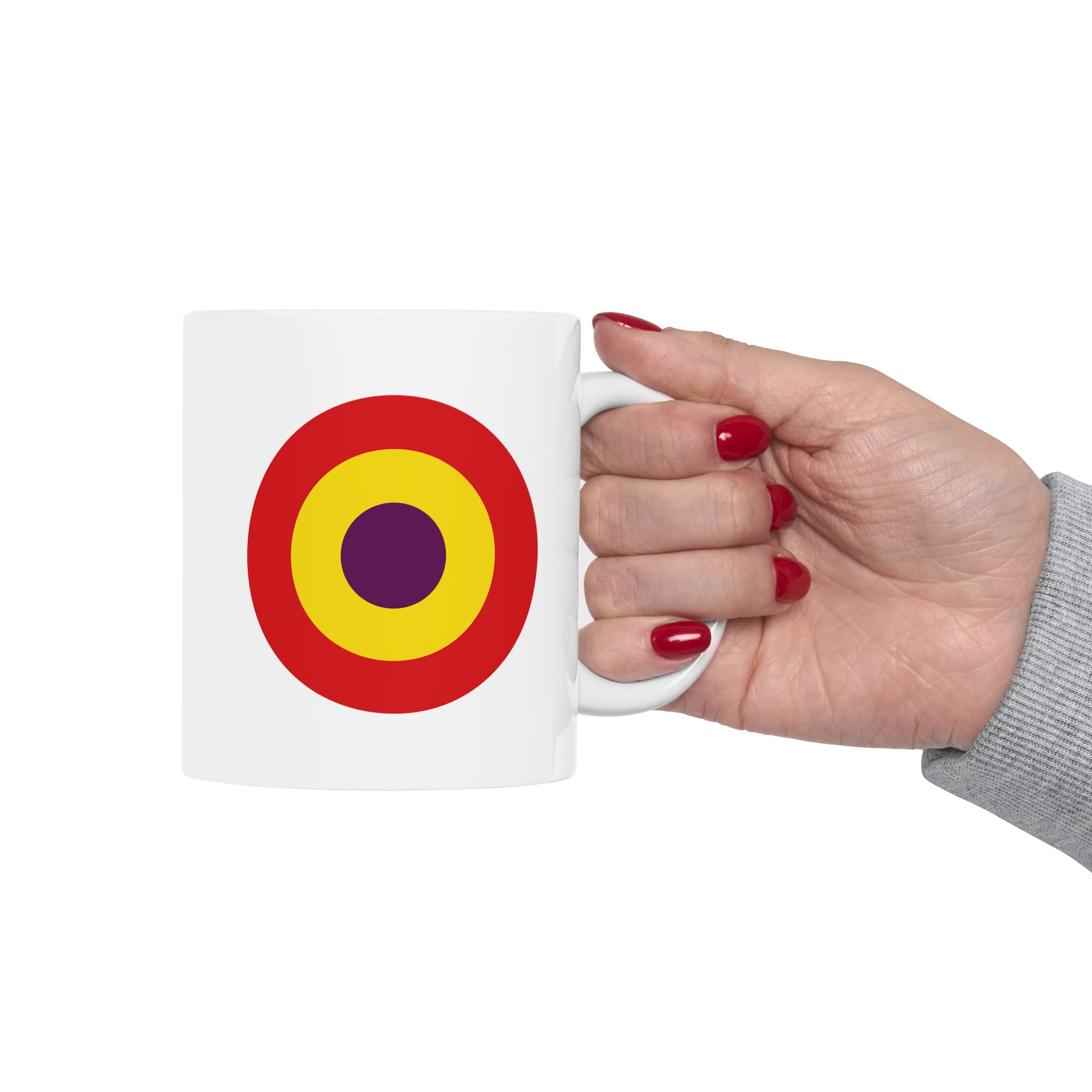 Spanish Air Force Roundel Coffee Mug - Double Sided White Ceramic 11oz - By TheGlassyLass.com