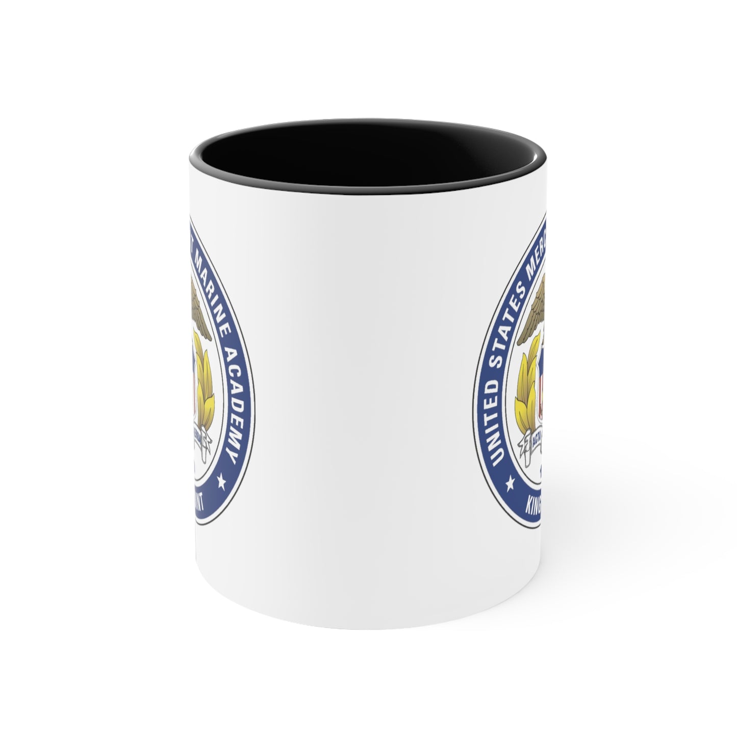 US Merchant Marine Academy Coffee Mug - Double Sided Black Accent White Ceramic 11oz by TheGlassyLass.com