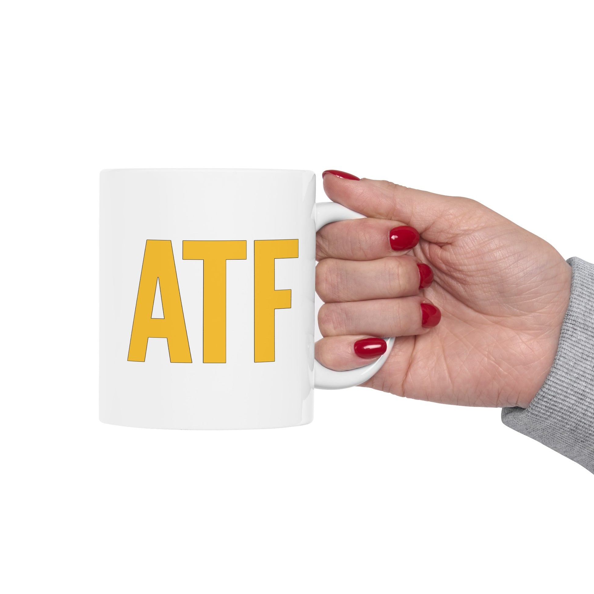 ATF Coffee Mug - Double Side White Ceramic 11oz by TheGlassyLass.com