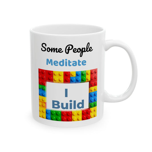 LEGO Build Coffee Mug - Double Sided White Ceramic 11oz by TheGlassyLass.com