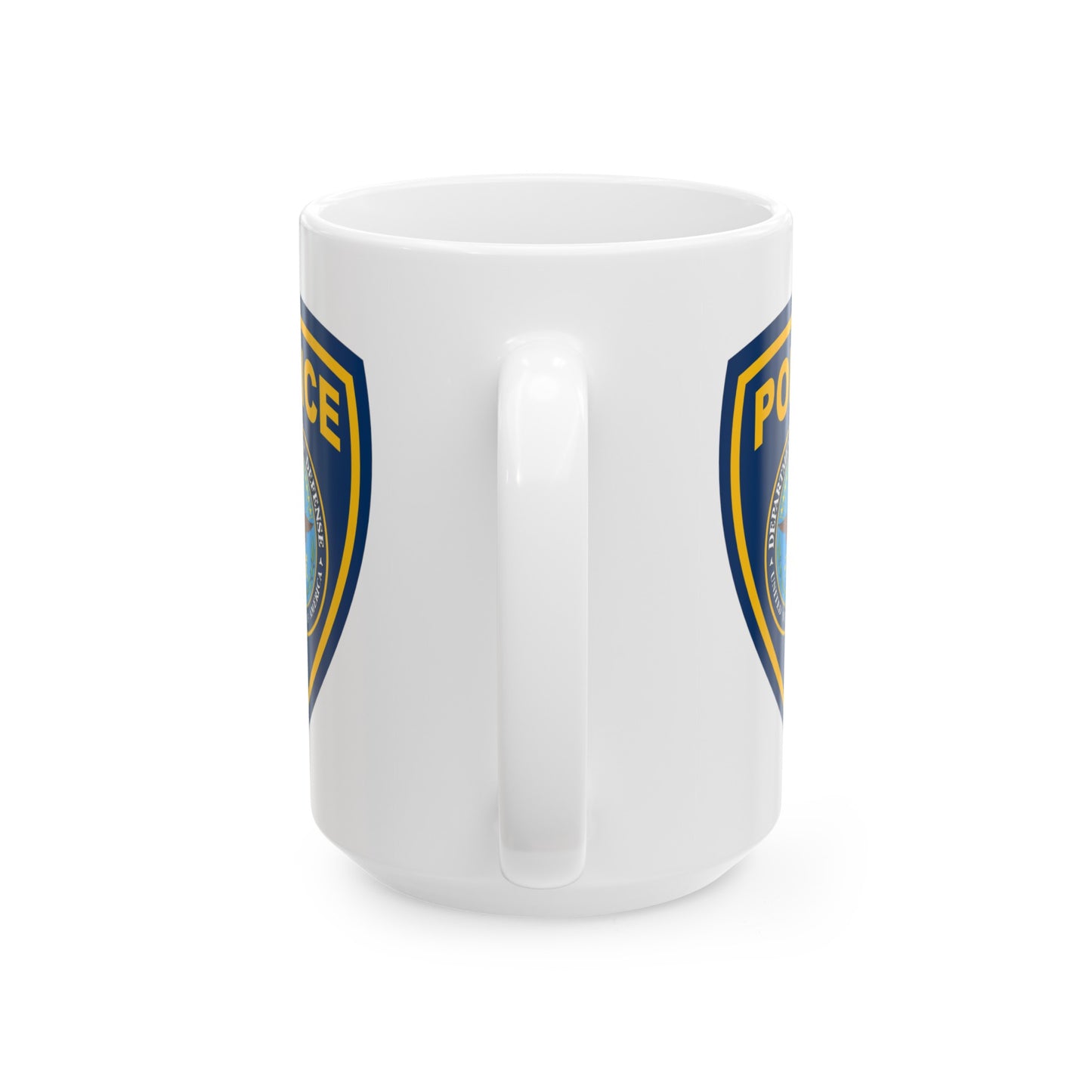 DOD Police Coffee Mug - Double Sided White Ceramic 15oz by TheGlassyLass.com