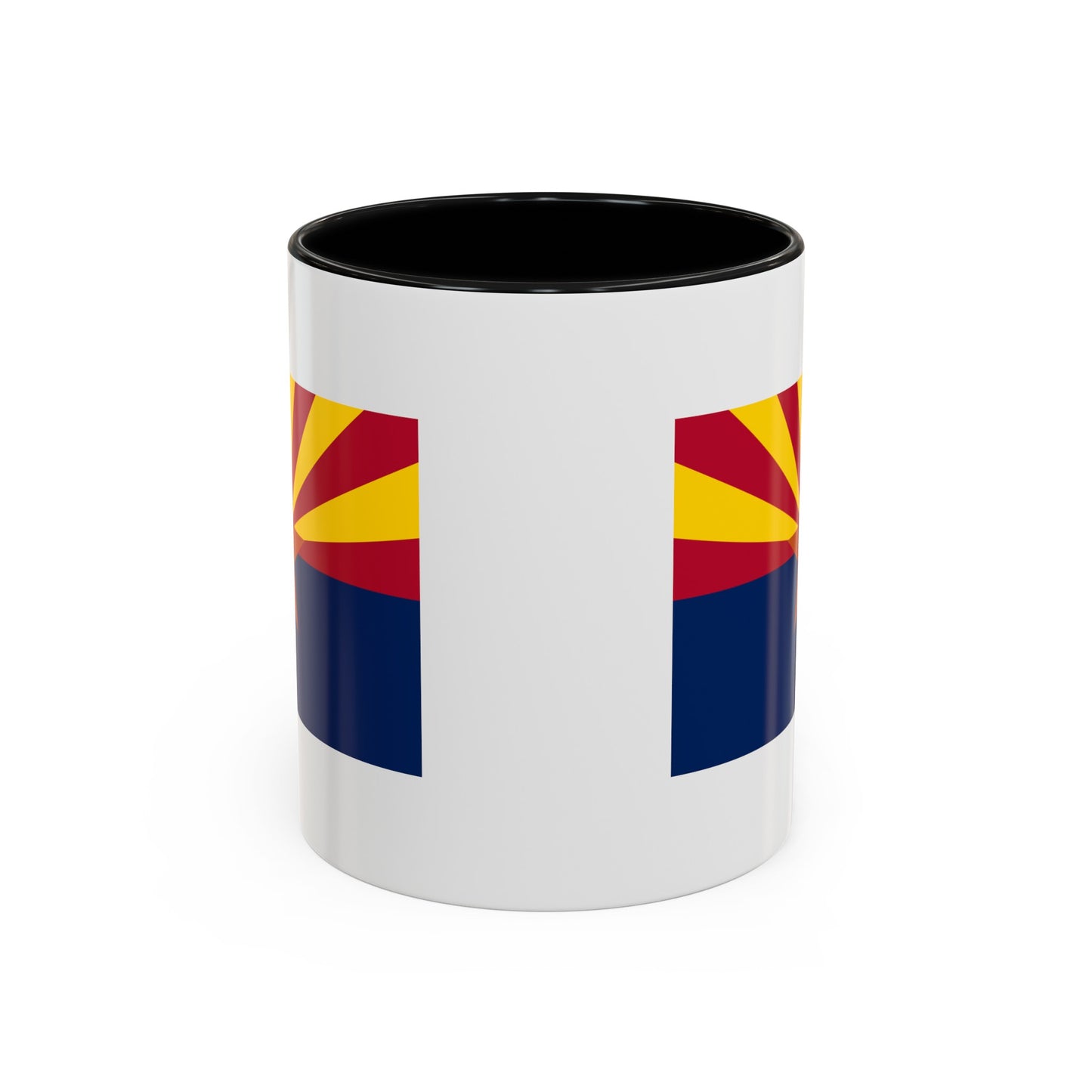 Arizona State Flag - Double Sided Black Accent White Ceramic Coffee Mug 11oz by TheGlassyLass.com