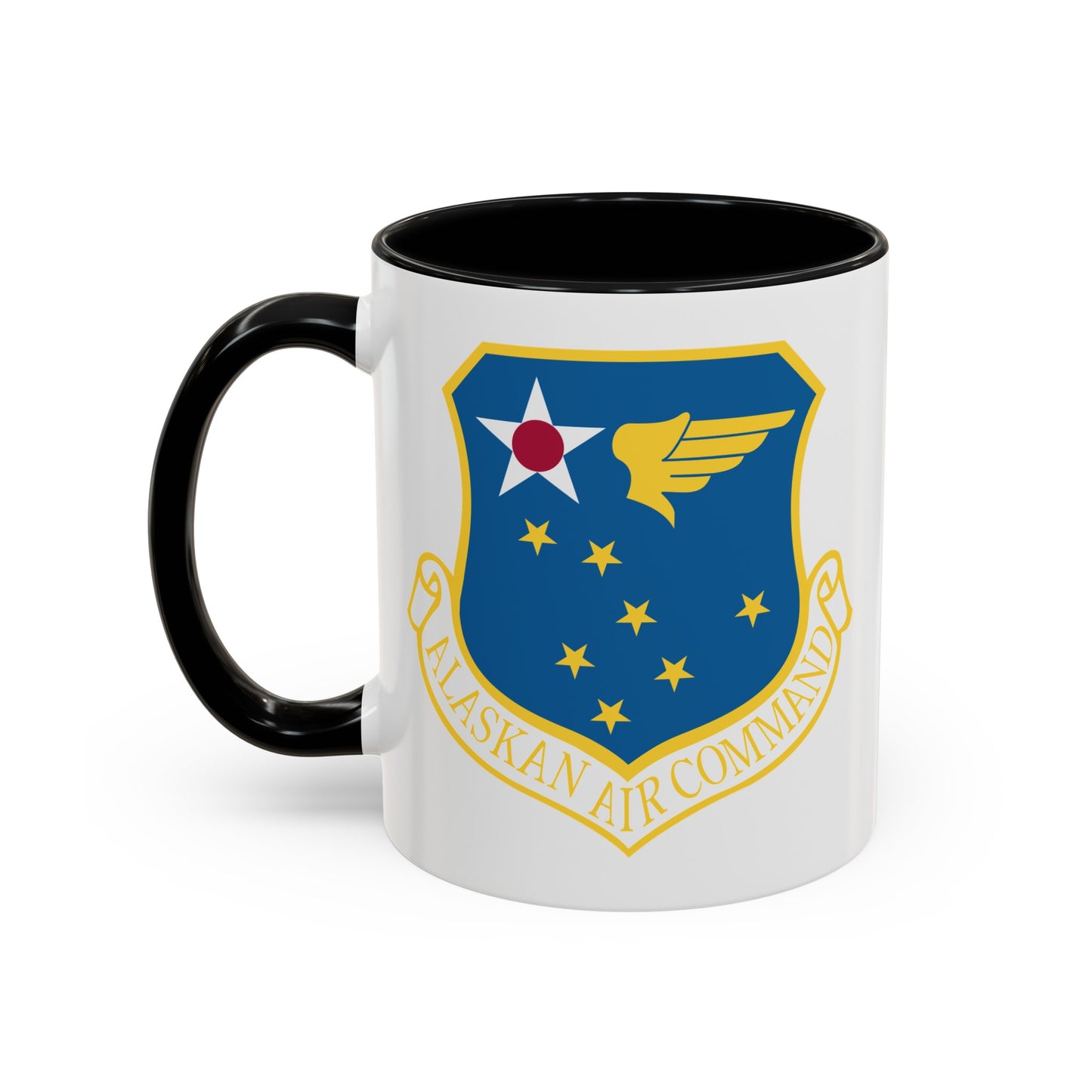 US Air Force Alaskan Air Command - Double Sided Black Accent White Ceramic Coffee Mug 11oz by TheGlassyLass.com