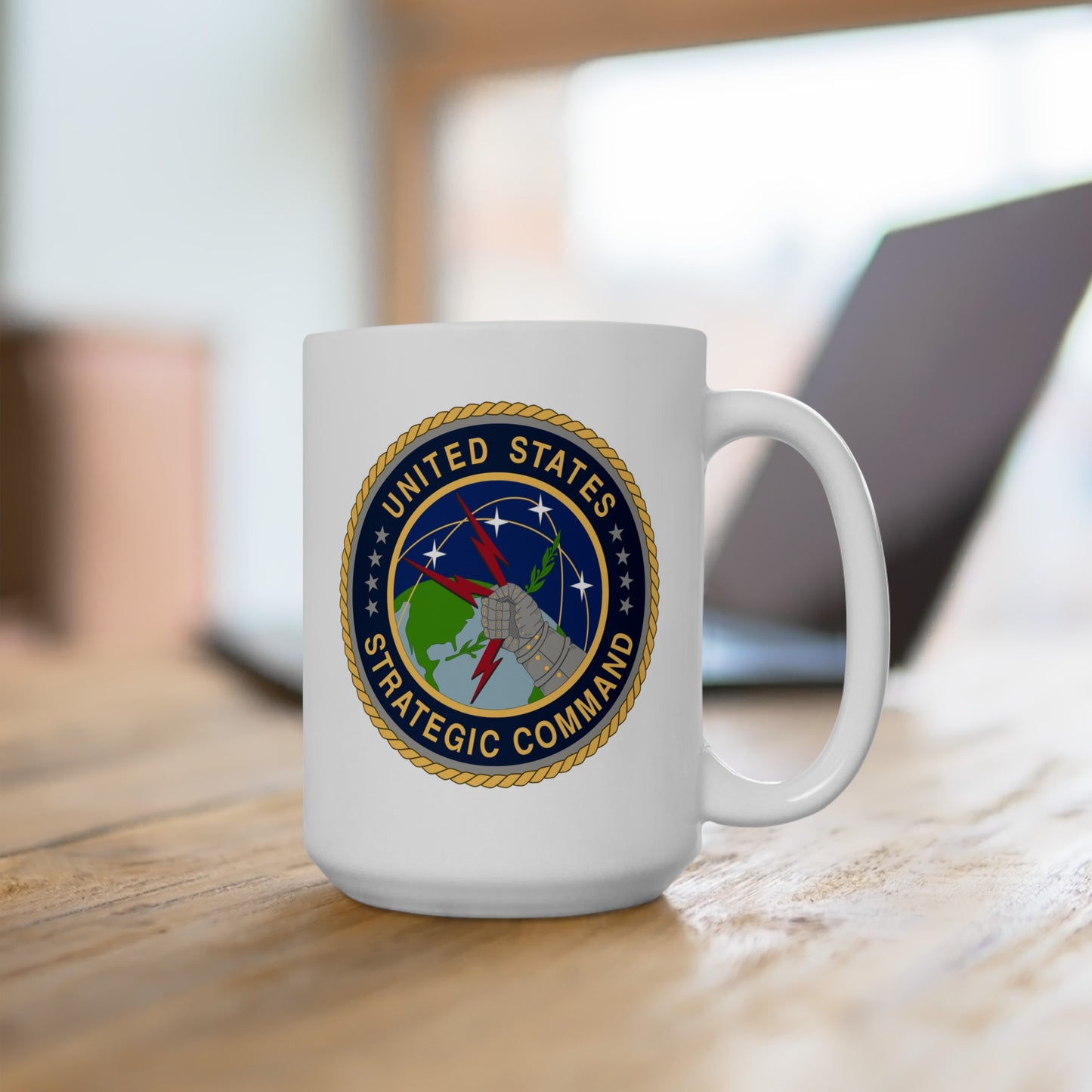 US Strategic Command Coffee Mug - Double Sided White Ceramic 15oz by TheGlassyLass.com