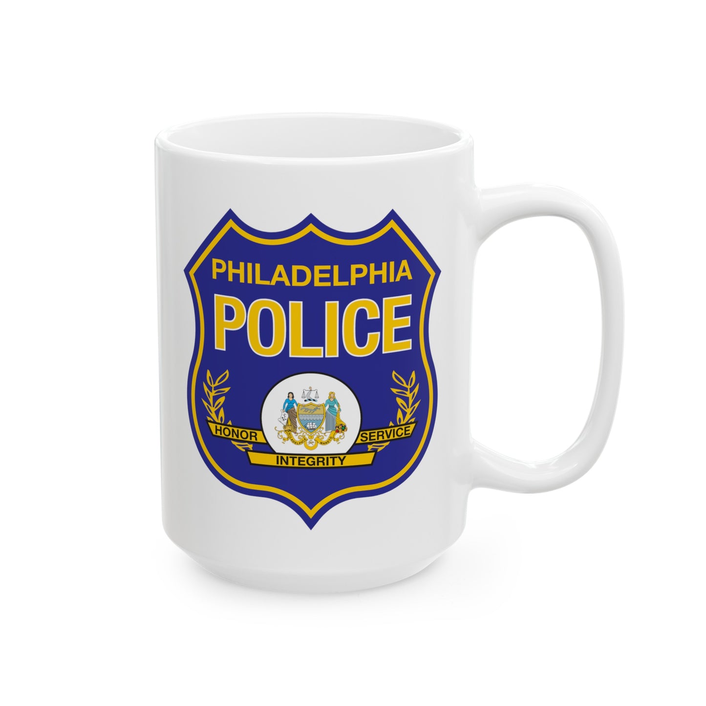 Philadelphia Police Coffee Mug - Double Sided White Ceramic 15oz by TheGlassyLass.com