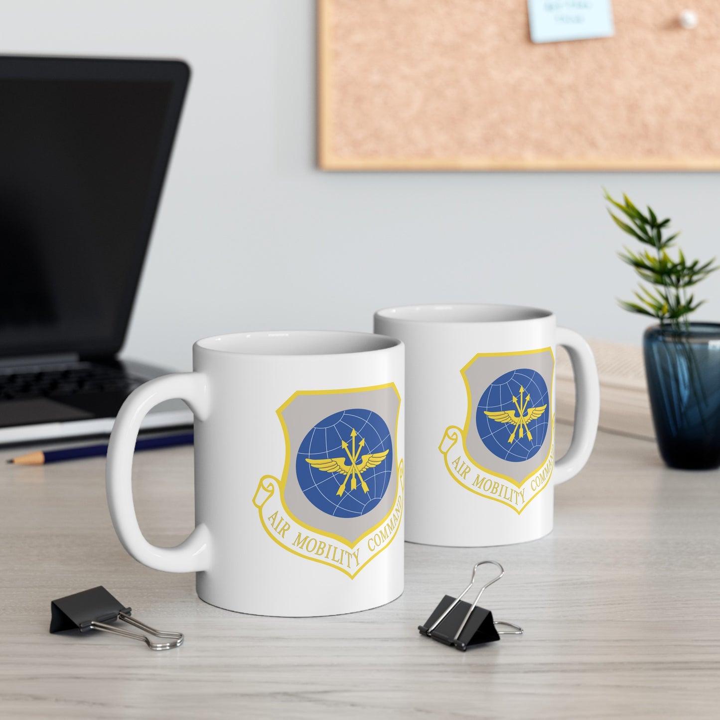 US Air Force Air Mobility Command - Double Sided White Ceramic Coffee Mug 11oz by TheGlassyLass.com