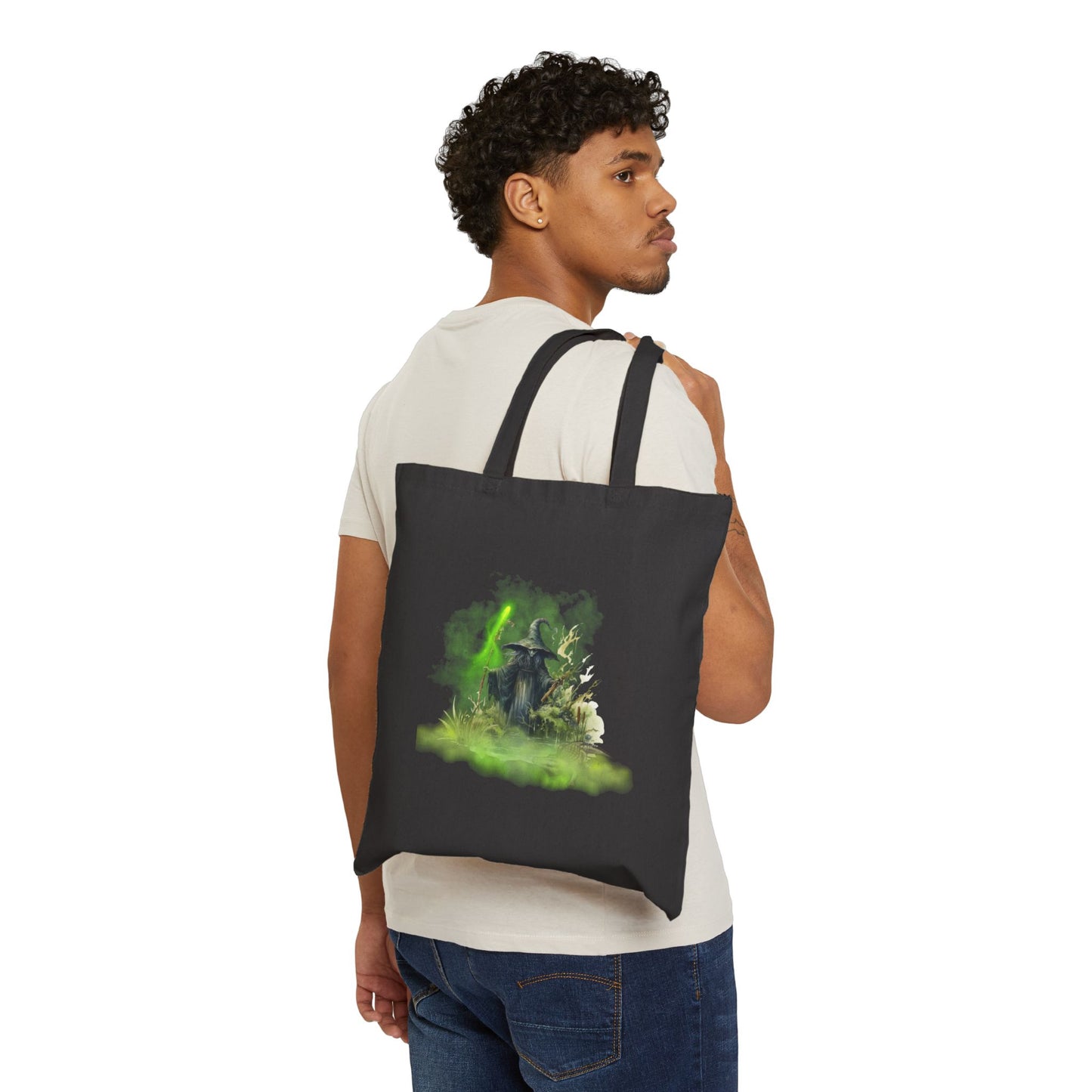 Swamp Witch Haunted Halloween Trick or Treat Tote Bag - Heavyweight 100% Cotton Canvas by TheGlassyLass.com