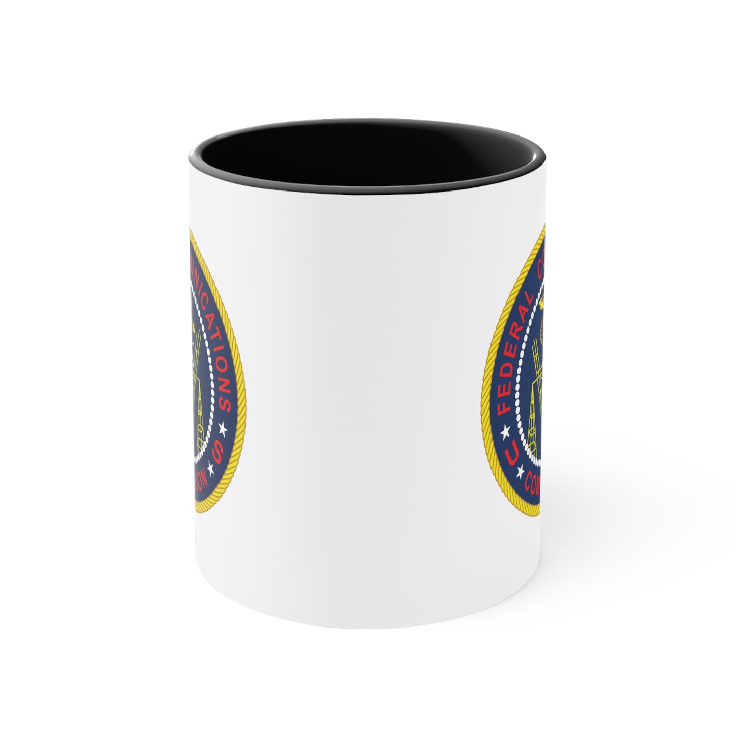 FCC Logo Coffee Mug - Double Sided Black Accent 11oz by TheGlassyLass.com