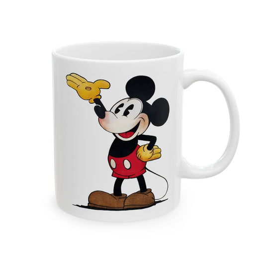 Original Mickey Mouse Coffee Mug - Double Sided White Ceramic 11oz by TheGlassyLass.com