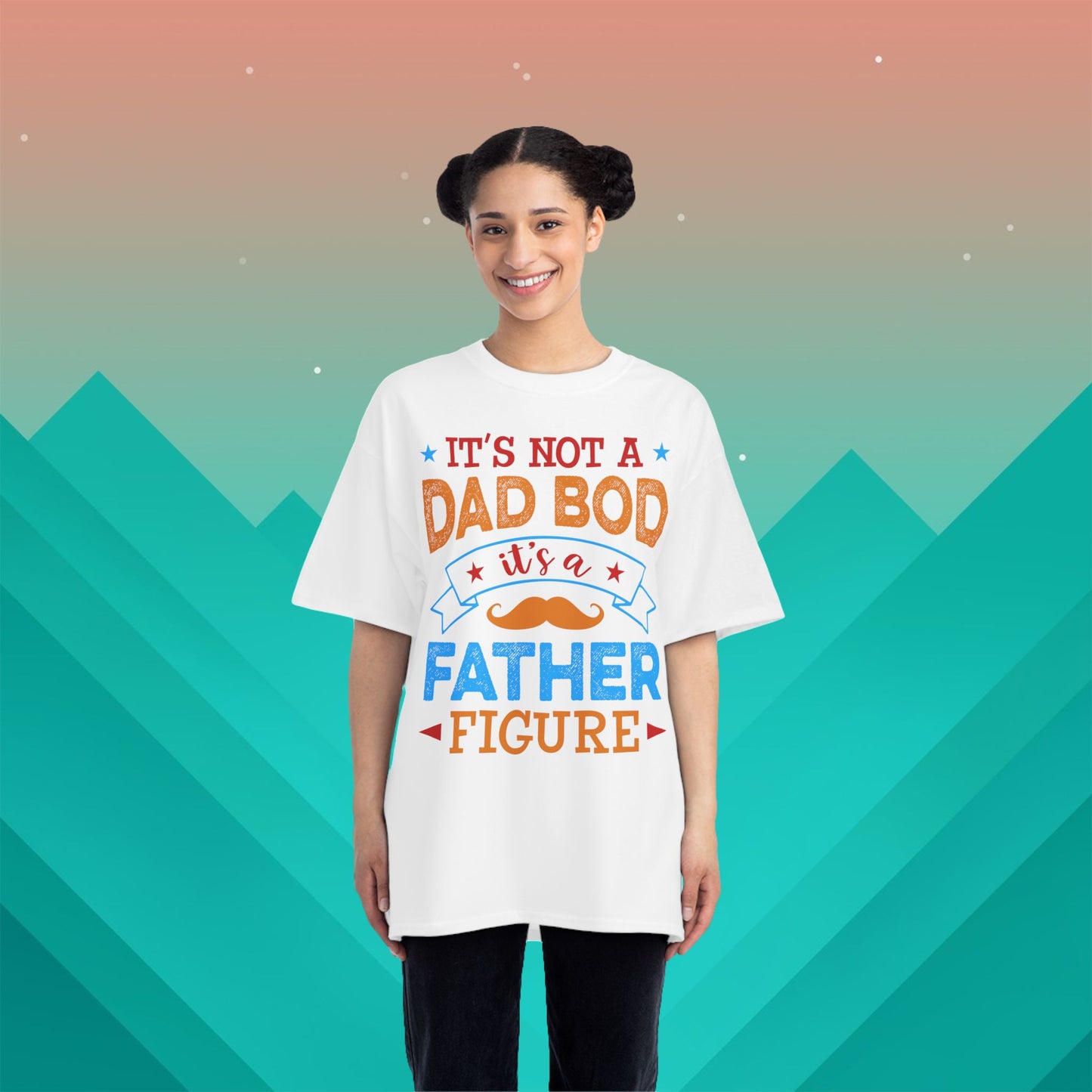 Dad Bod Father Figure T-Shirt: (Hanes Beefy-T 100% Preshrunk Cotton Custom Printed by TheGlassyLass.com