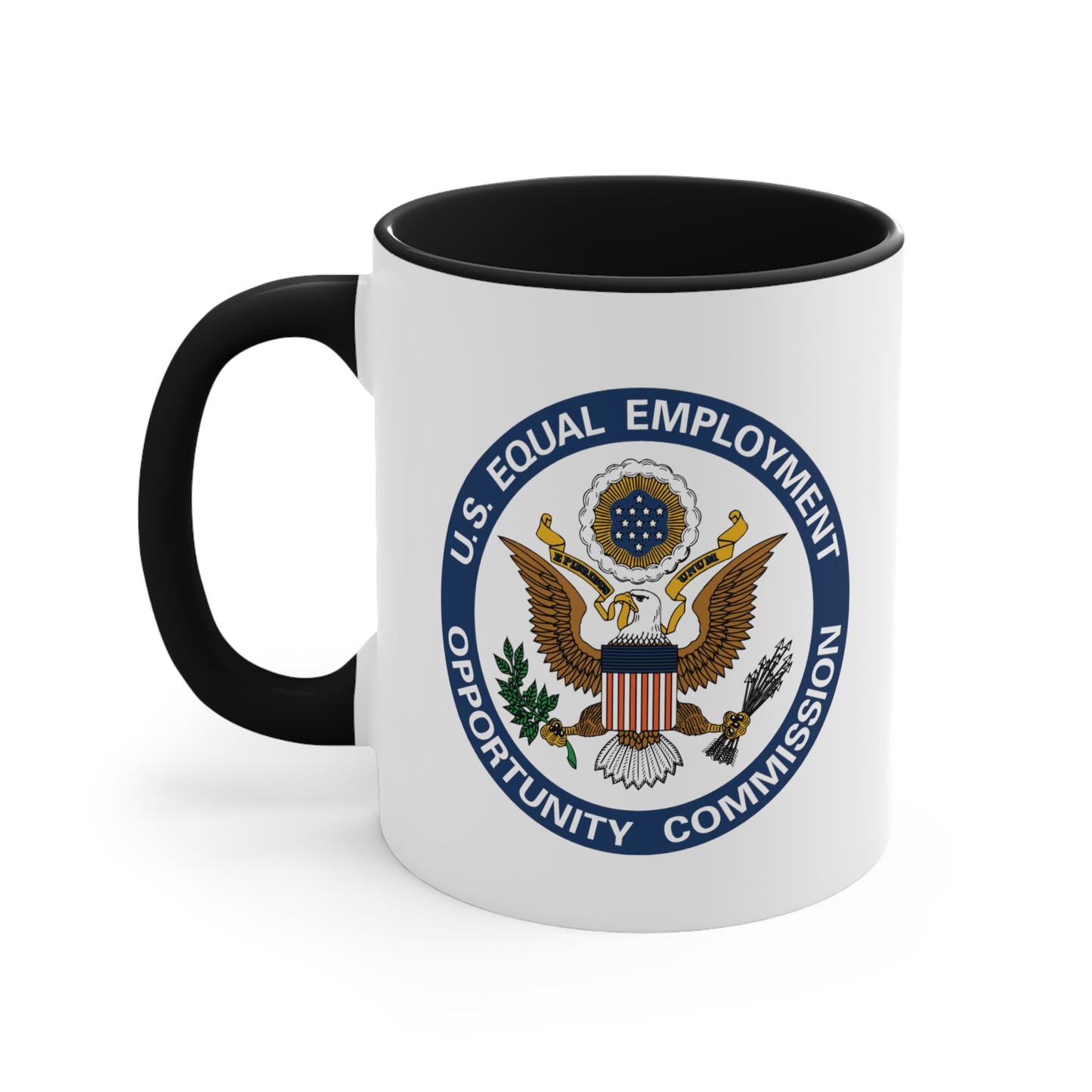 US EEOC Coffee Mug - Double Sided Black Accent White Ceramic 11oz by TheGlassyLass.com