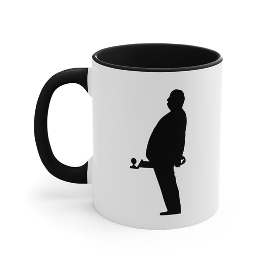 Hitchcock Presents Coffee Mug - Double Sided Black Accent White Ceramic 11oz by TheGlassyLass.com