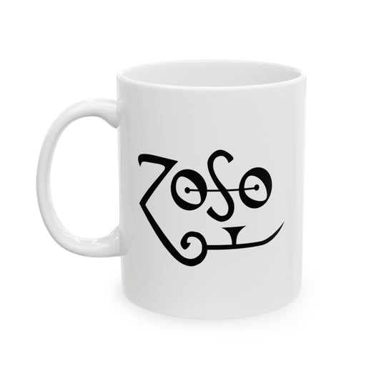 Jimmy Page ZOSO Led Zeppelin IV Coffee Mug - Double Sided White Ceramic 11oz by TheGlassyLass.com