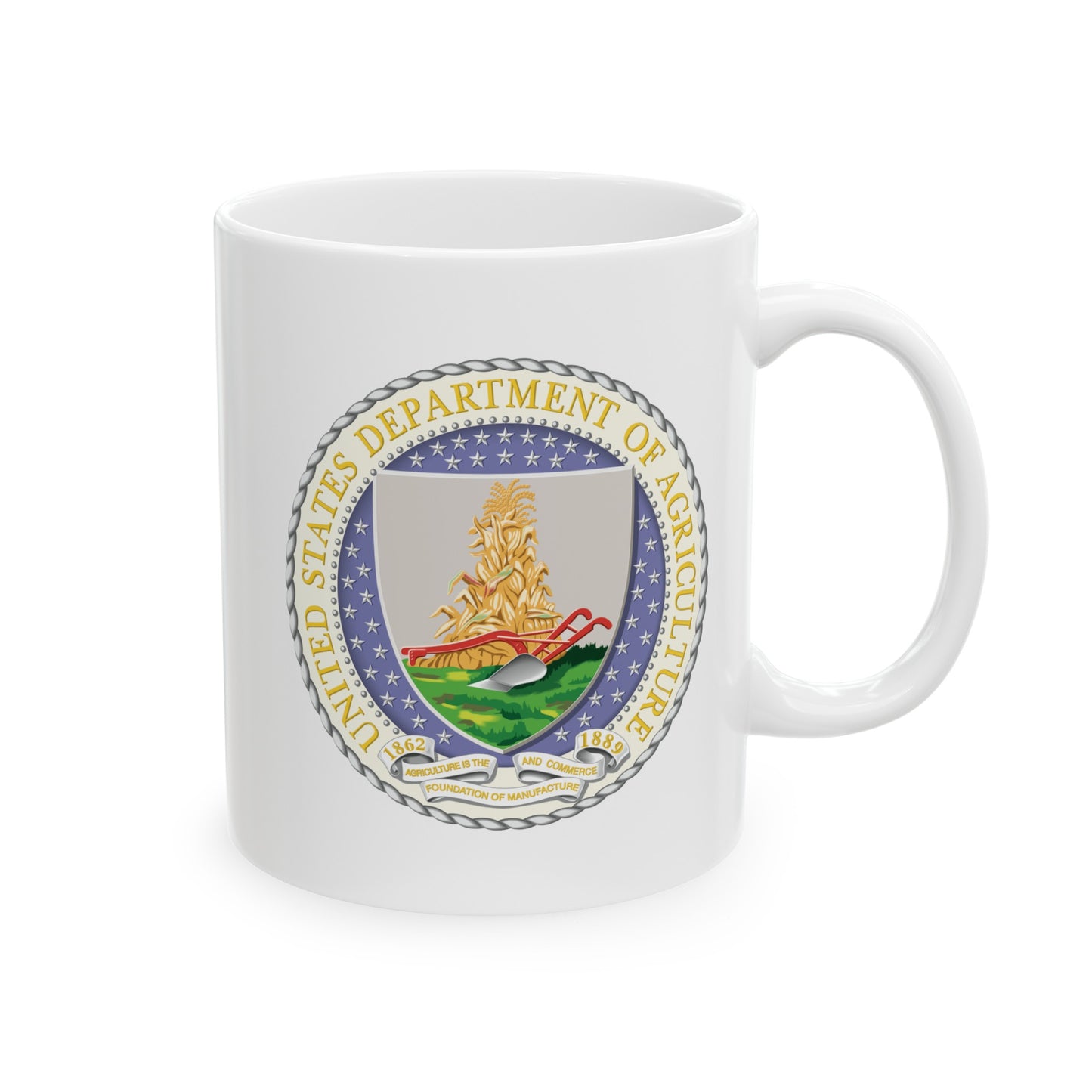 Department of Agriculture Coffee Mug - Double Sided White Ceramic 11oz by TheGlassyLass.com