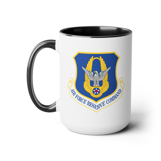 Air Force Reserve Command - Double Sided Black Accent White Ceramic Coffee Mug 15oz by TheGlassyLass.com