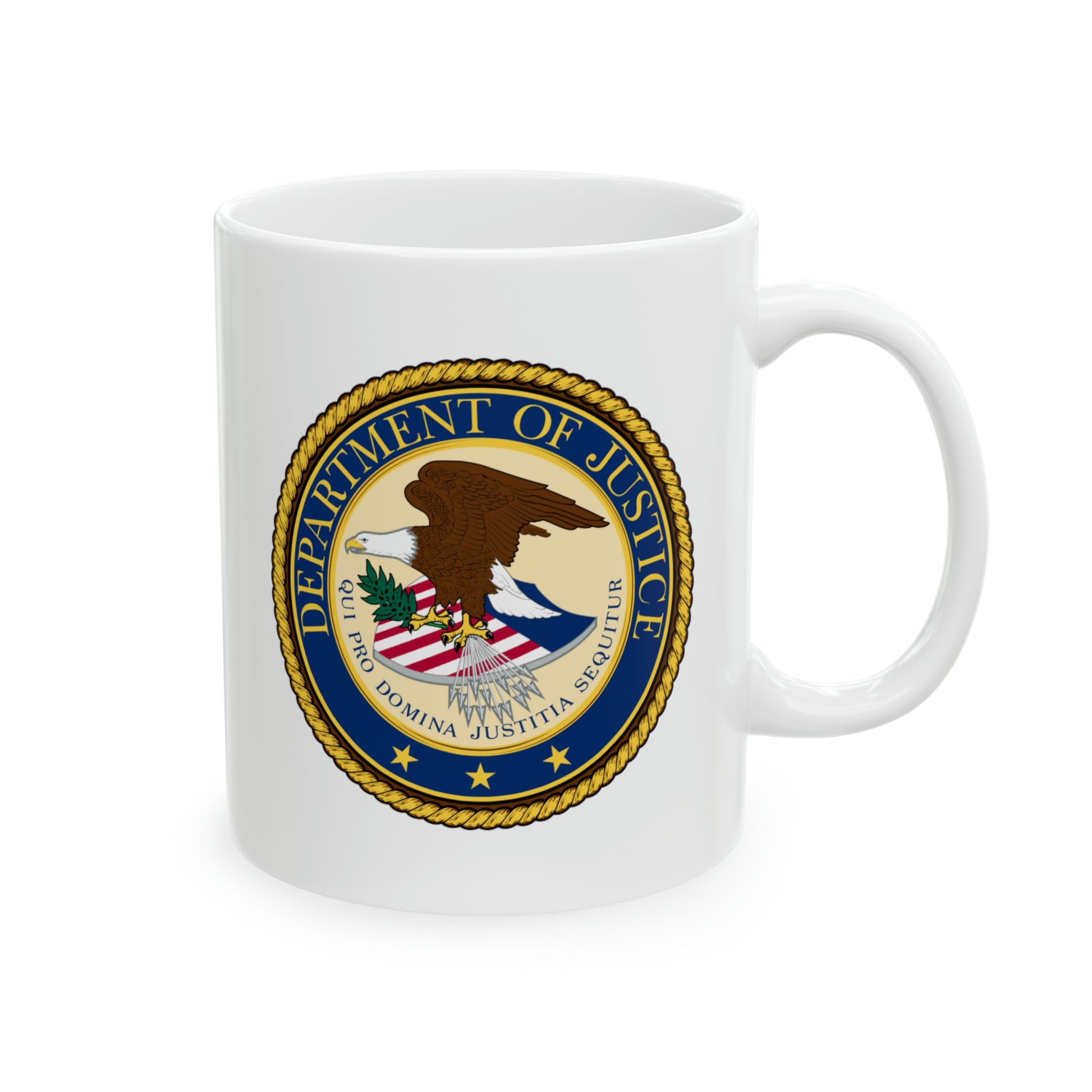 Department of Justice Coffee Mug - Double Sided White Ceramic 11oz by TheGlassyLass.com